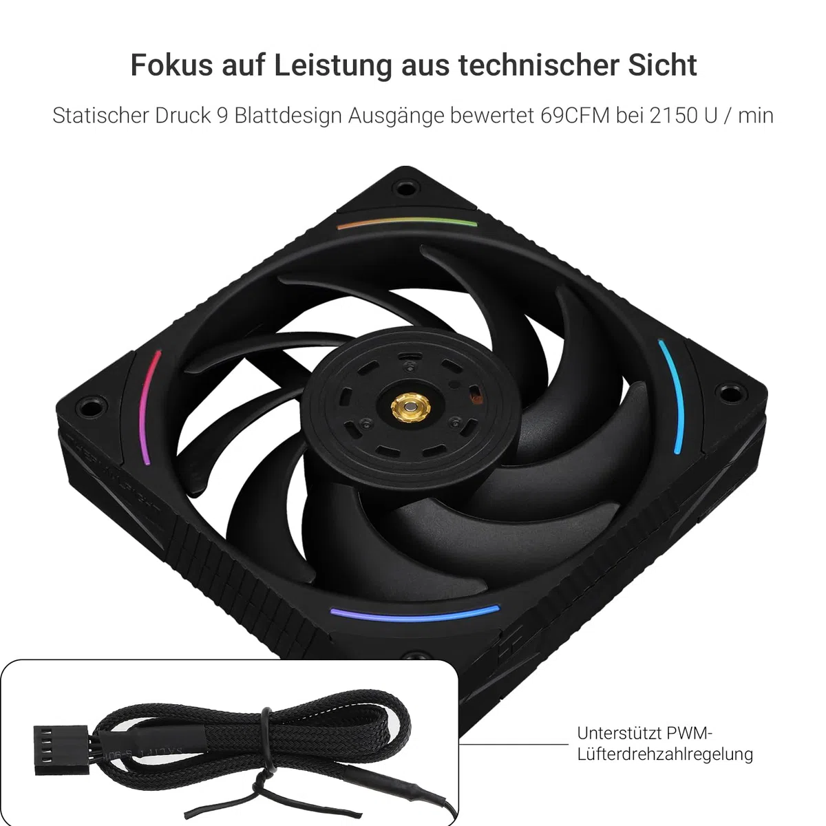 THERMALRIGHT TL-K12 120mm Wentylator chłodzący procesor, wentylator obudowy komputera, 4PIN PWM sterowanie, 2150 obr./min, wentylator PC z łożyskami S-FDB, wentylator ciśnieniowy (Czarny)