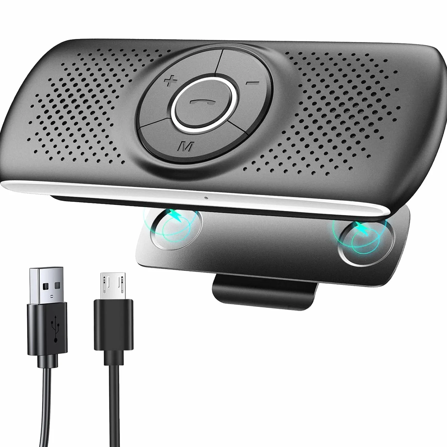 Zestaw Głośnomówiący Bluetooth 5.0 z Klipsem, Slotem na Kartę TF, Zintegrowanym Mikrofonem, Obsługą Siri i Asystenta Google, do Muzyki, GPS, Telefonu