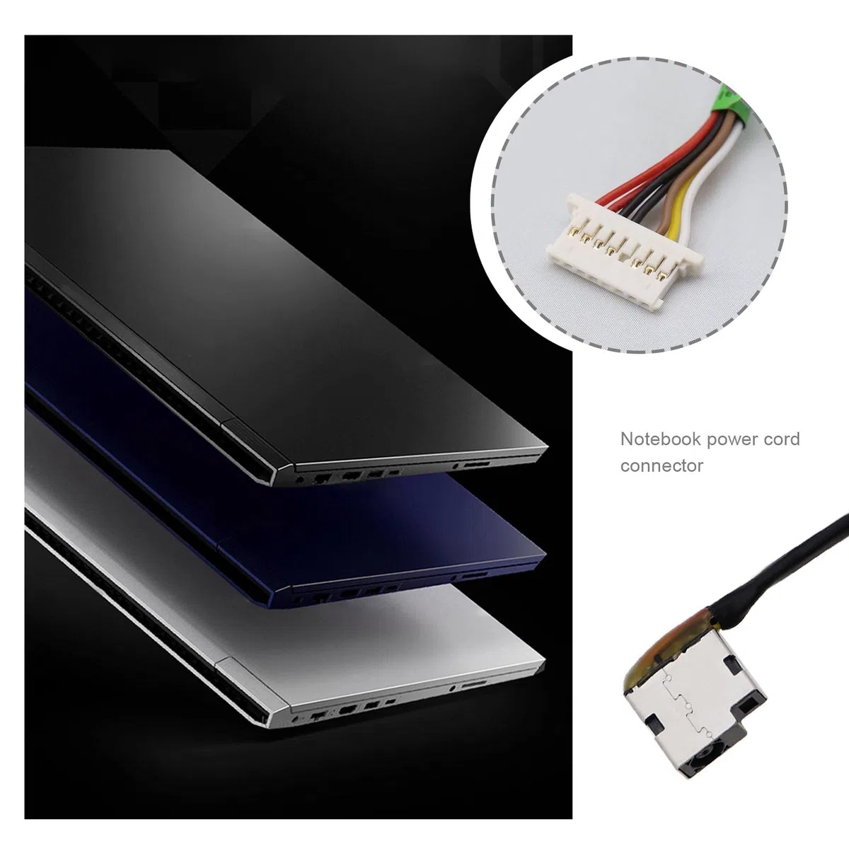 DC wtyczka sieciowa Dock Connector złącze ładowania kabel elastyczny zamiennik kompatybilny z HP Pavilion 799736-F57 799736-S57 799736-T57 799736-Y57 kabel gniazdo ładowania