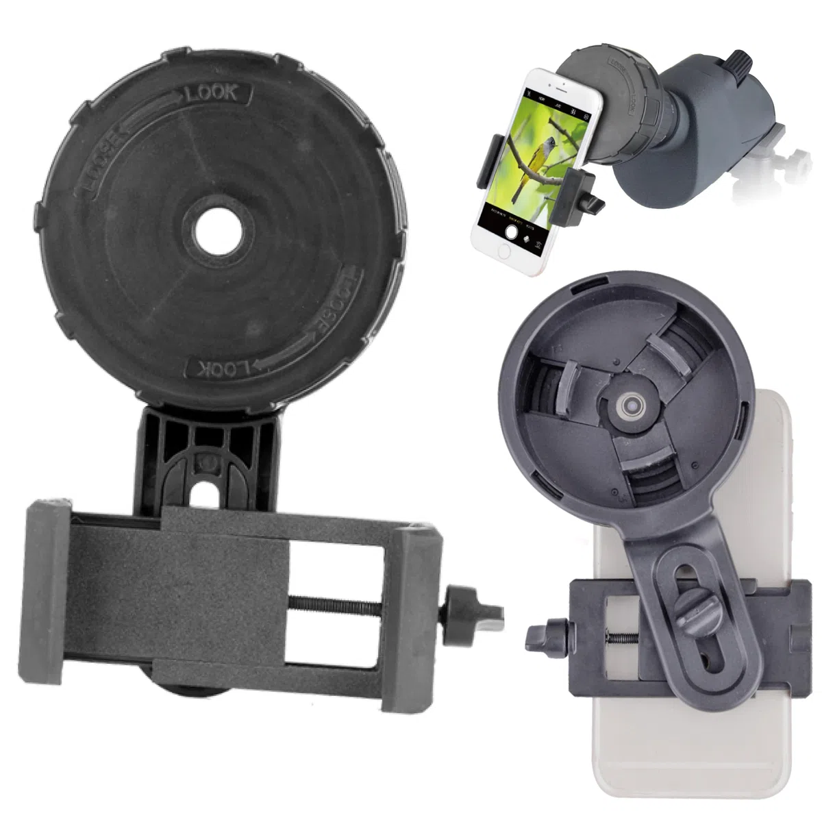 Adapter do telefonu lunety, luneta punktowa do montażu na telefonie do smartfona, mocowanie lunety, adapter do telefonu lunety, uniwersalny adapter pasuje do każdego smartfona o szerokości