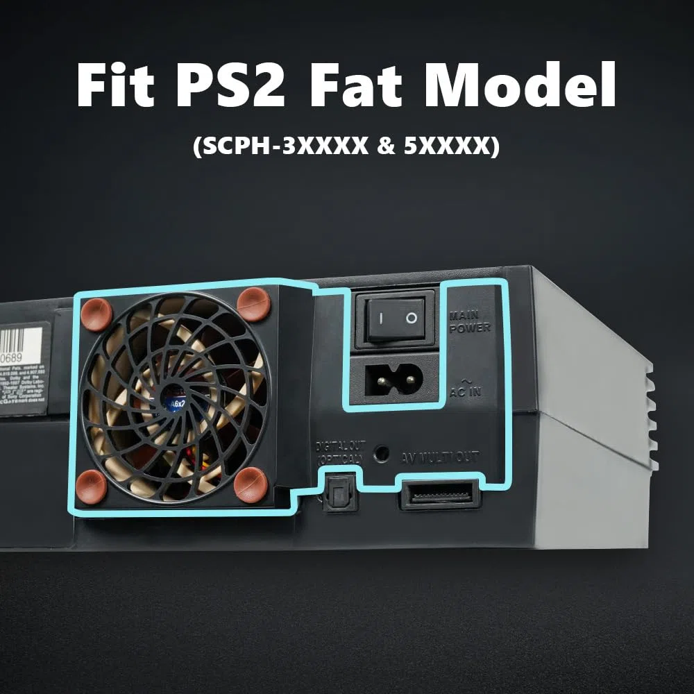 Wspornik wentylatora Noctua do PS2 Fat - uchwyt chłodzący ABS NF-A4x10, beznarzędny zestaw do aktualizacji chłodzenia PlayStation 2 (ciche rozwiązanie)