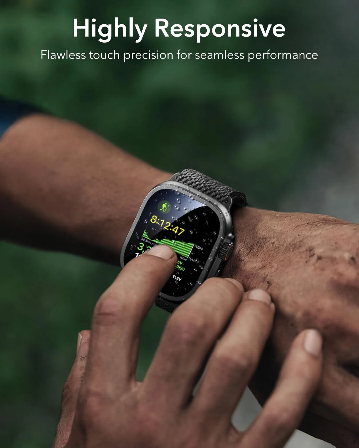 ESR Armorite Ochraniacz ekranu do Apple Watch Ultra 3 2025 / Ultra 2 / Ultra (49 mm), ochrona klasy wojskowej, folia ze szkła hartowanego z ramą ze stopu aluminium, odporna na zarysowania, 2 sztuki