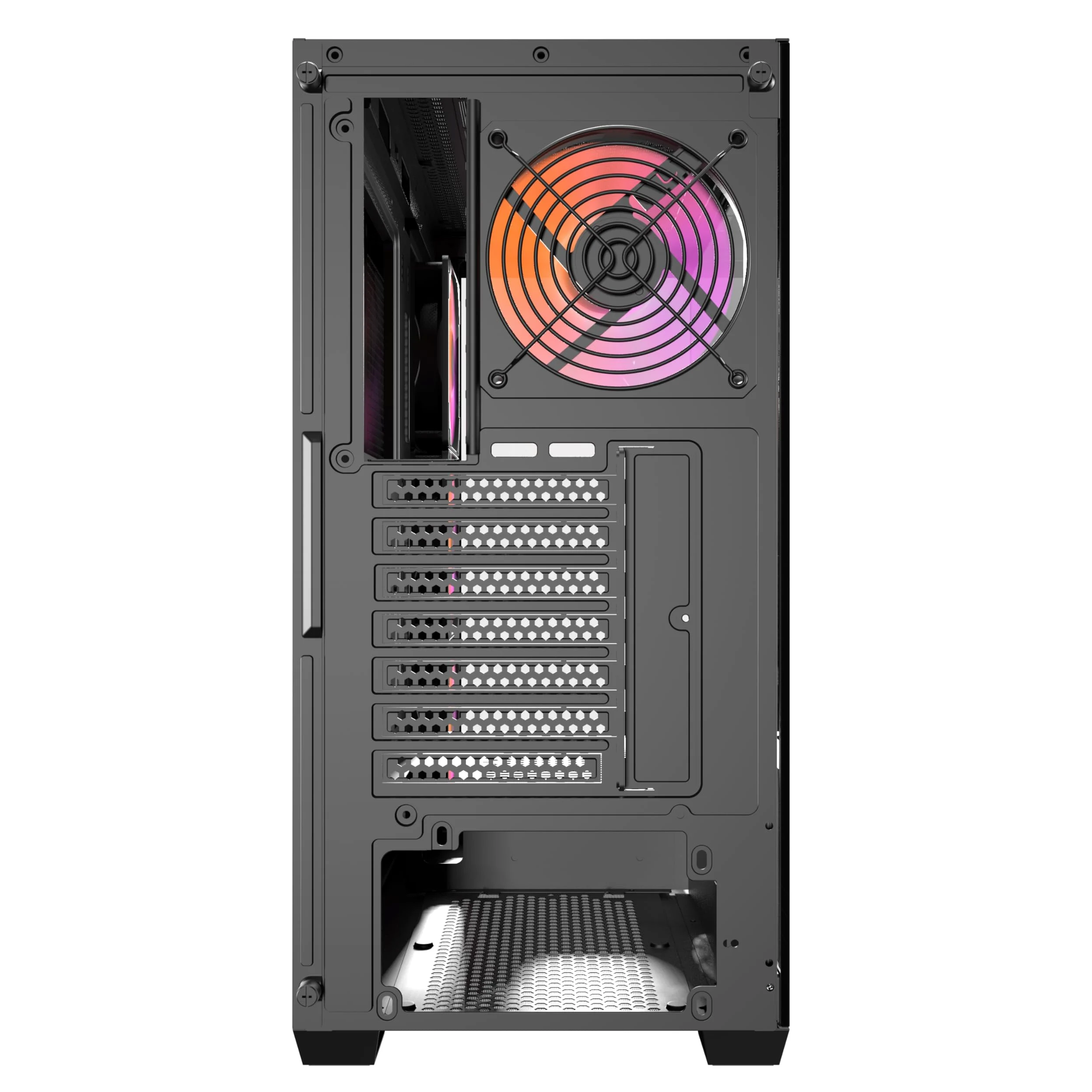 DarkFlash DS900W, PC do gier ATX, panel boczny i przedni ze szkła hartowanego, 4 wentylatory ARGB, drewniany design, USB-C