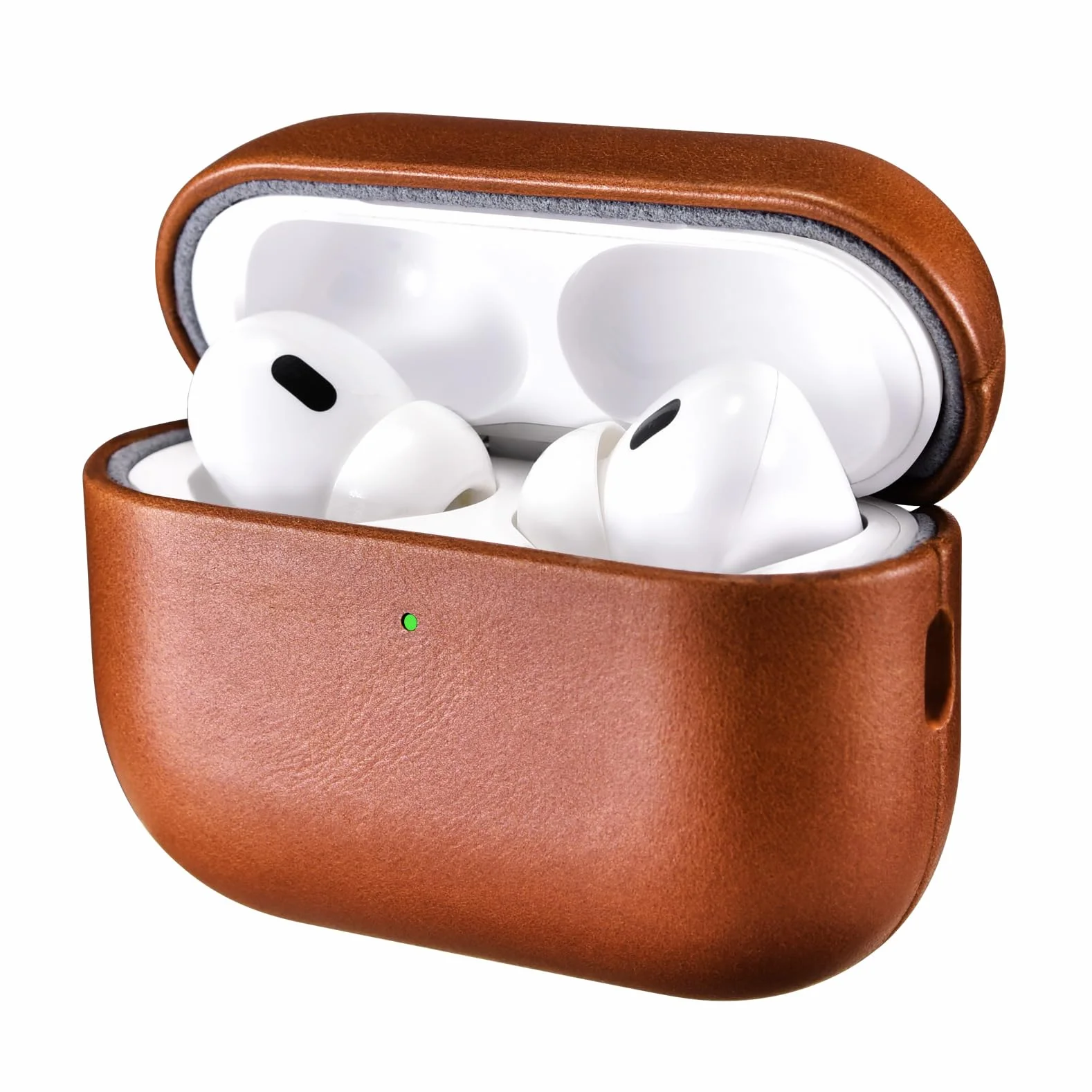 Etui z skóry na AirPods Pro 3 2025, ICARER Premium Etui ochronne z prawdziwej skóry o odporności na wstrząsy do etui ładowarki słuchawk Apple AirPods Pro 3 z obsługą ładowarki bezprzewodowej-Brązowy