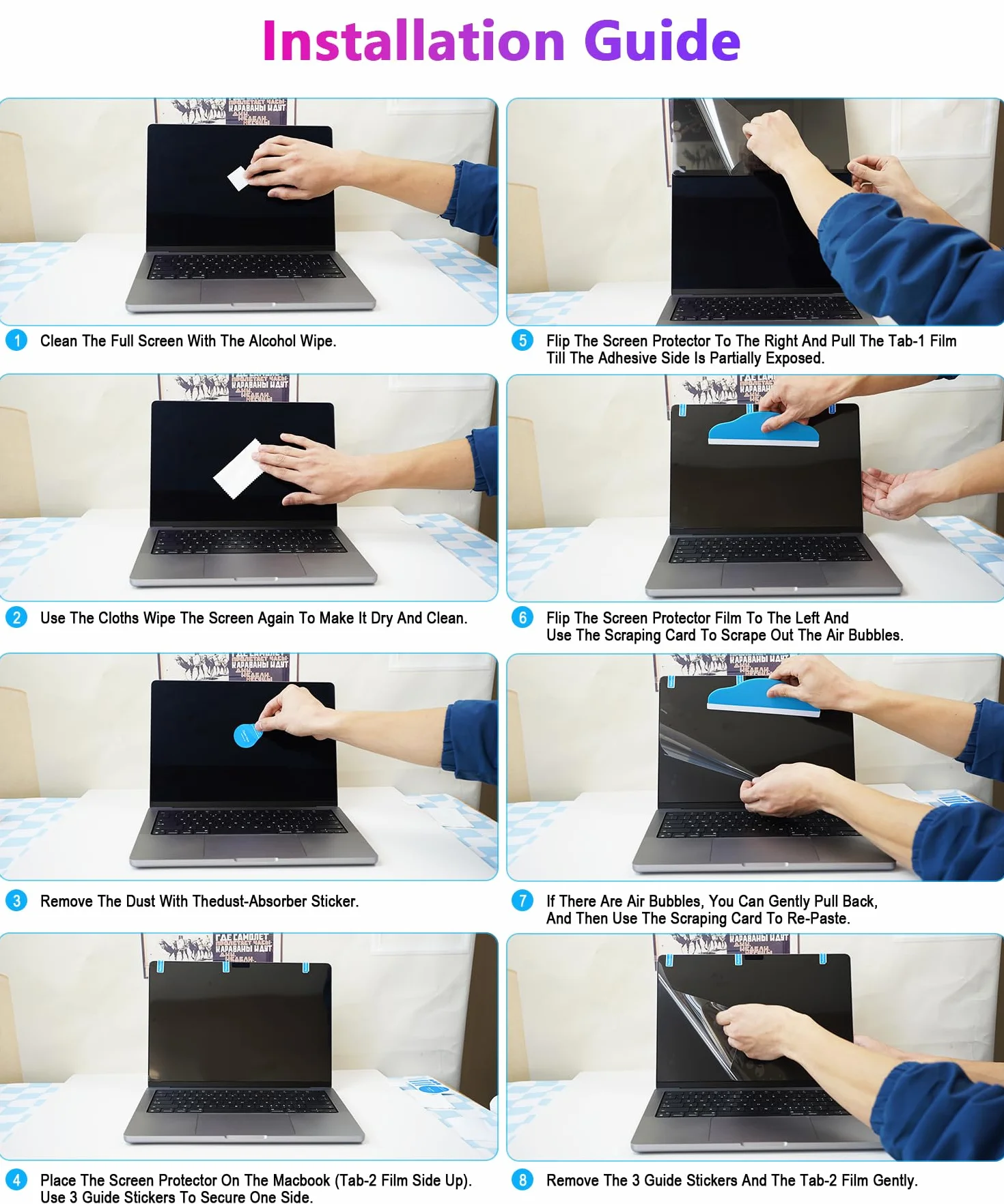 Filtr antyszpiegowski 4-kierunkowy do MacBooka Pro 33.0 cm (2016-2022, M1, M2) i MacBook Air 33.0 cm (2018-2021, M1), matowy antyodblaskowy