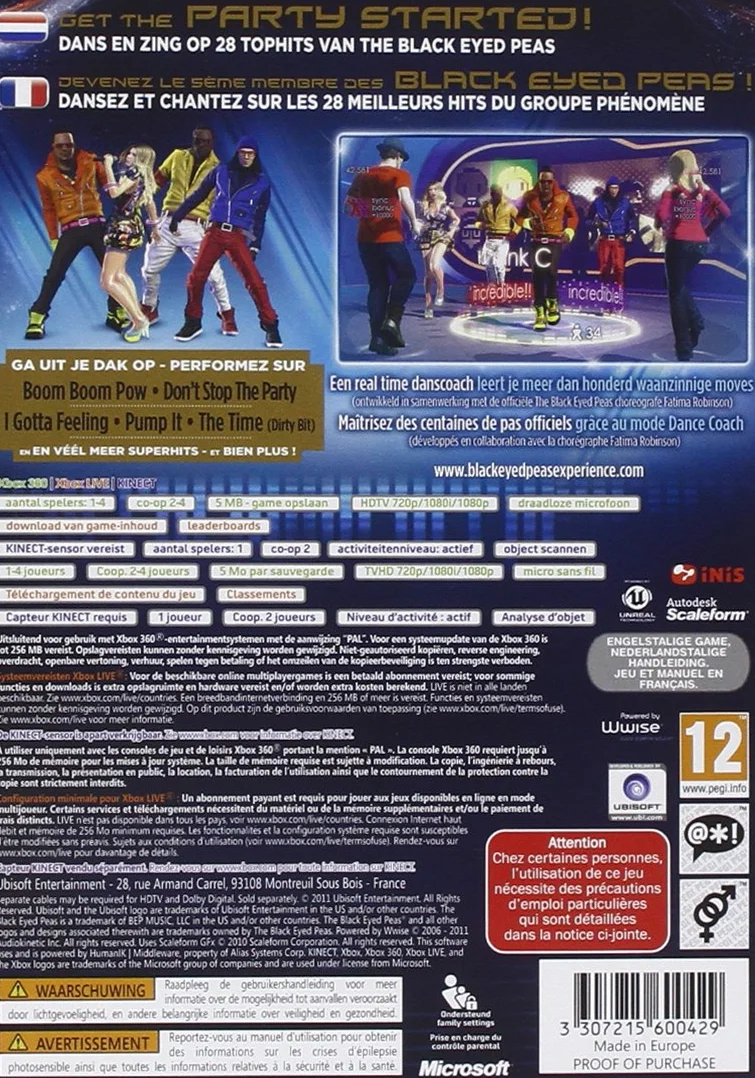 Czarno-oczkowy groszek doświadczenie KINECT
