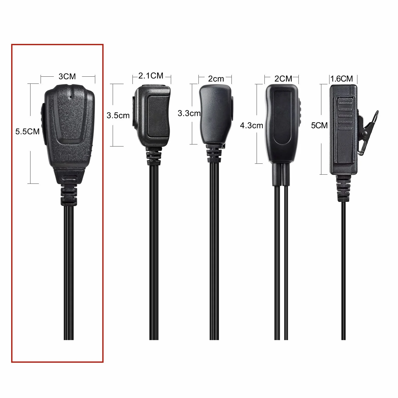 Słuchawki radiowe kompatybilne z Retevis Baofeng UV5R Kenwood TK250 Walkie Talkie Headset z PTT i mikrofonem (czarny G, 2 sztuki)