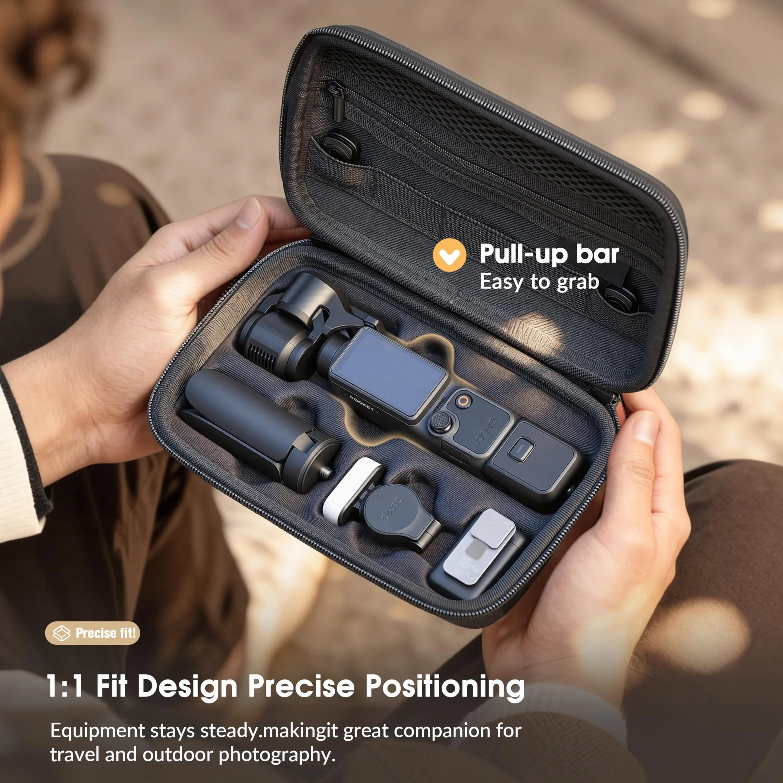 STARTRC PHOTO Osmo Pocket 4 kieszenie, gotowa do noszenia torba ochronna z poliuretanu (PU) na akcesoria DJI Pocket 4 Creator Combo, idealna w podróży, podczas vlogowania i oglądania filmów na świeżym