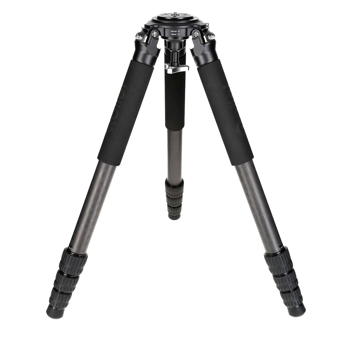 Rollei Rock Solid Alpha XL Mark III, 193 cm Carbon statyw do aparatu, profesjonalny trójnożny statyw do ciężkiego aparatu, udźwig 40 kg, z włókna węglowego, statyw fotograficzny z głowicą poziomującą