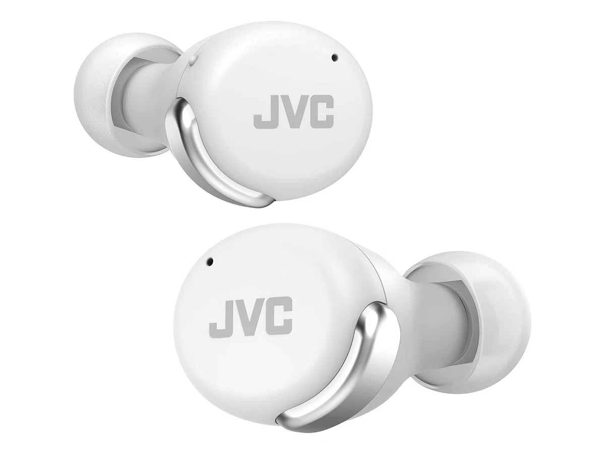 Kompaktowe bezprzewodowe słuchawki Bluetooth JVC, aktywna redukcja szumów, małe, lekkie, stylowy design, wodoodporne (IPX4), autonomia 21H, HA-Z330T-W (biały)