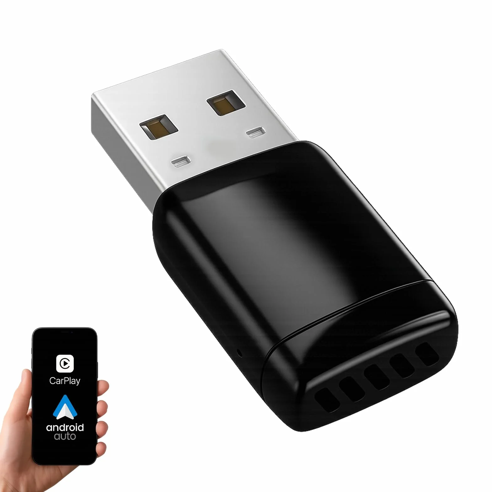 Sunweyer Bezprzewodowy Adapter CarPlay i Android Auto do Samochodów z Łącznością Przewodową | Port USB-A | Plug & Play | Automatyczne Łączenie (Super Mini S31)