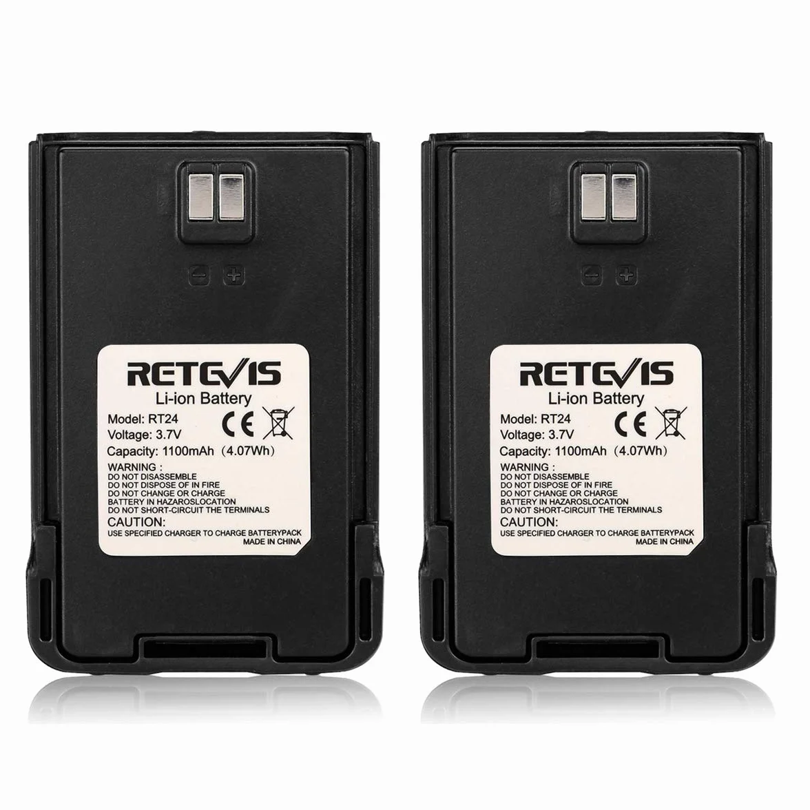 Bateria Retevis RT24 Walkie Talkie Oryginalna Bateria Litowo-Jonowa 3,7 V 1100 mAH RT24 Radiotelefon (2 Szt.)