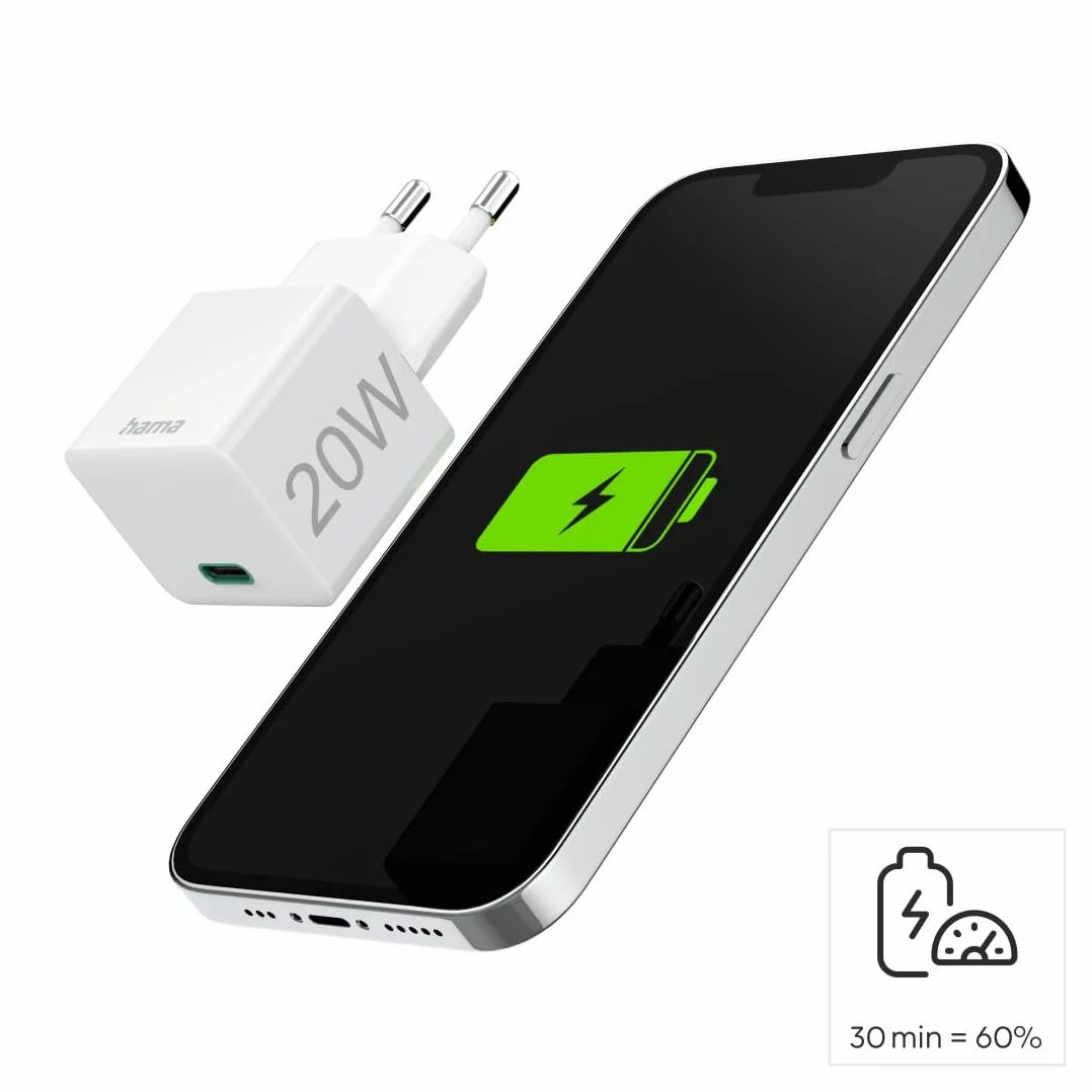 Hama ładowarka sieciowa 20 W Power Delivery USB C Lightning 1m biała