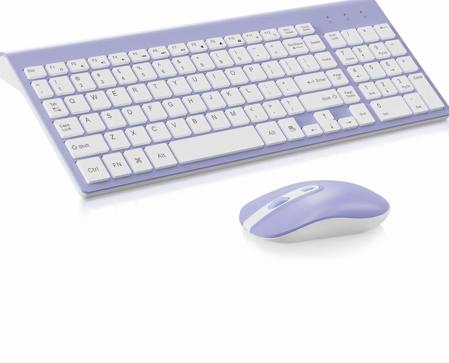 Cimetech Bezprzewodowa klawiatura i mysz 2.4G, cicha, przenośna, US International QWERTY, purpurowy