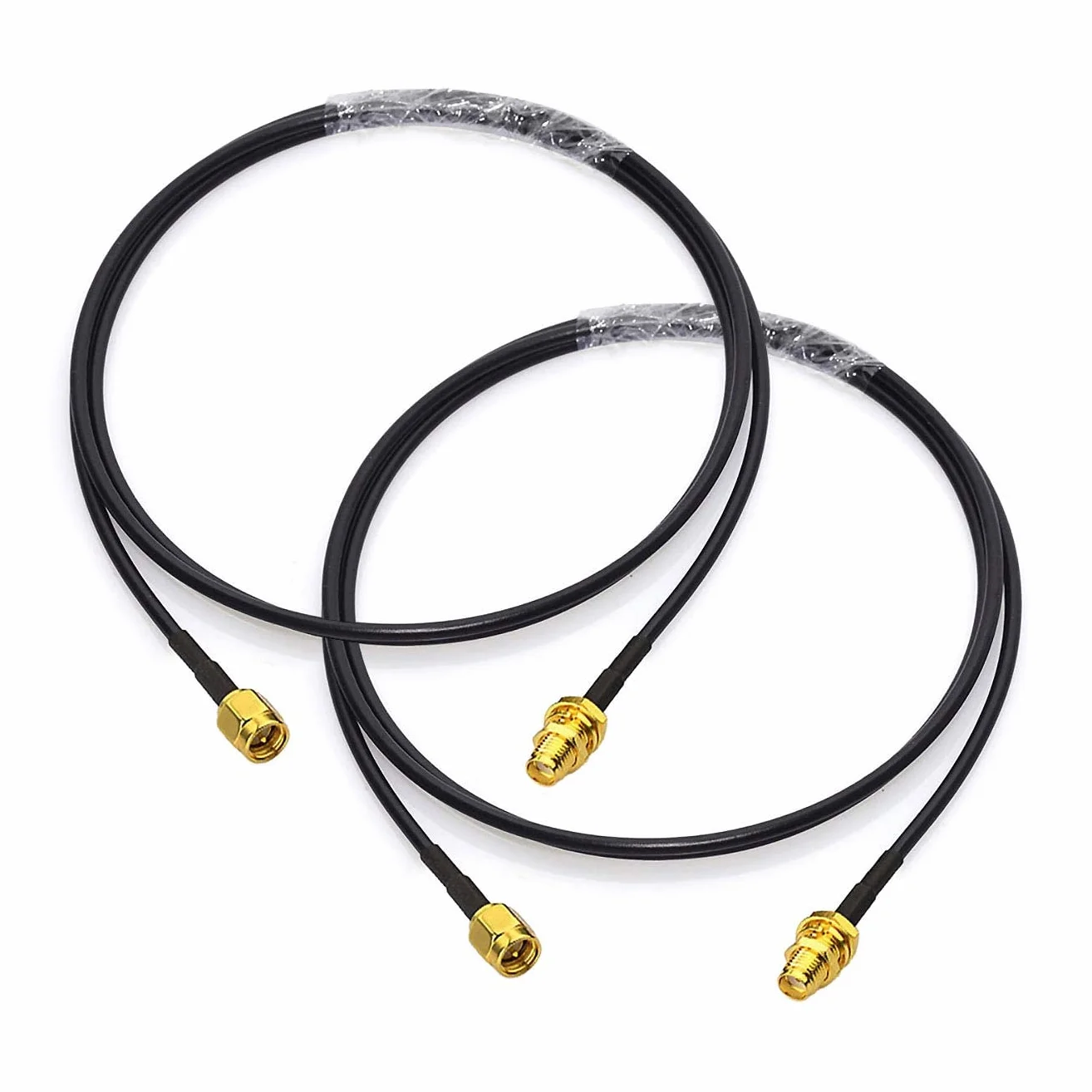 Bingfu SMA męski na SMA żeński kabel przedłużający do montażu przepustowego RG174 kabel przedłużający antenę koncentryczny 1m (2-pak) do routera 4G LTE Router Gateway Modem Router Gateway SDR Dongle