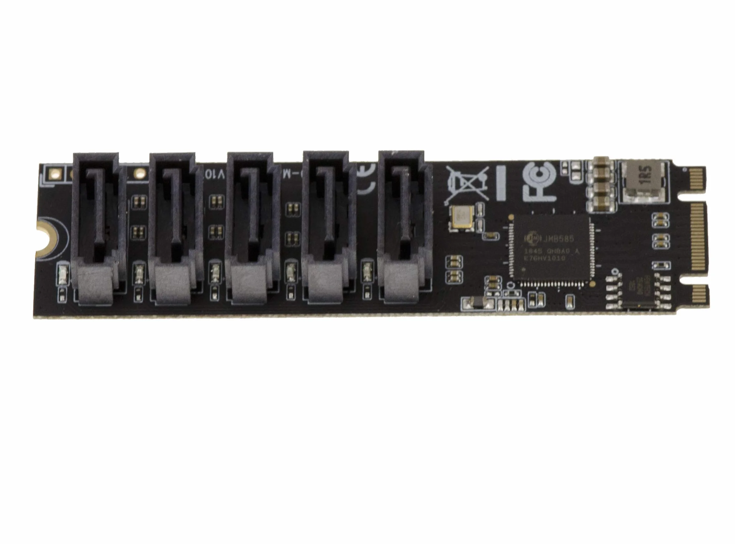 KALEA-INFORMATIQUE Karta kontrolera M.2 PCIe M/B+M Key 5 portów SATA 3.0 6 Gb/s JMB585