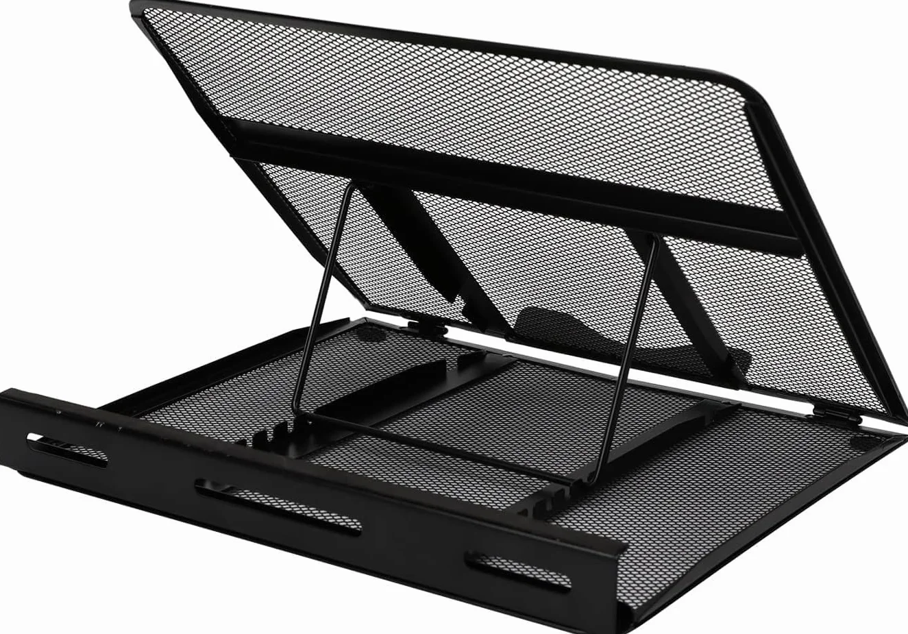 Amazon Basics Podstawka pod laptopa wentylowana regulowana ergonomiczna 17,3 cala 43,9 cm czarna