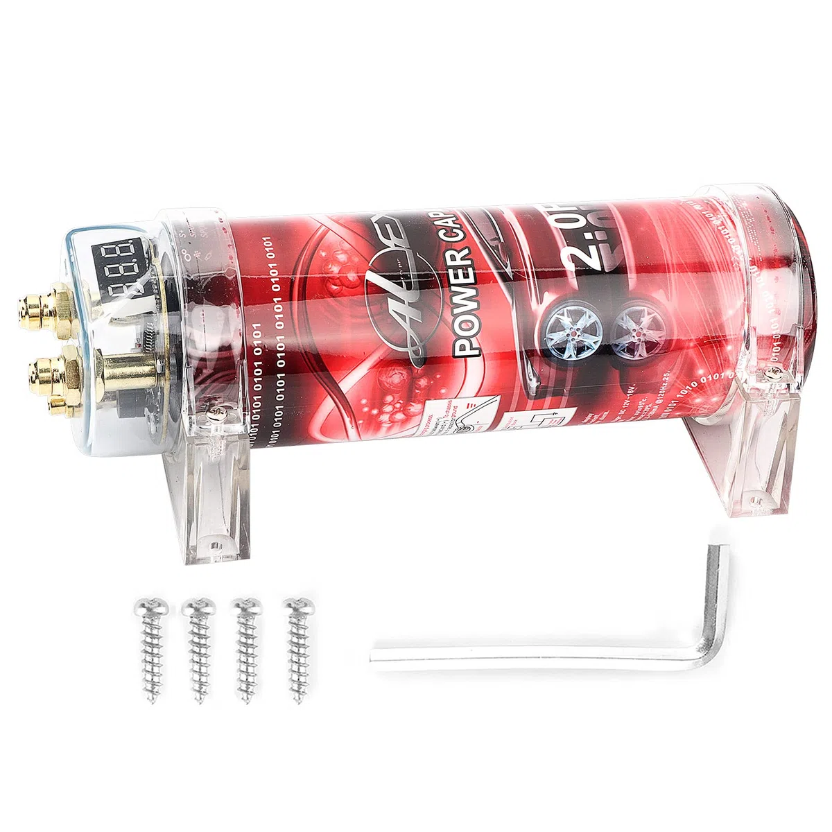 Dioche 2 Samochodowy Regulator Napięcia Wzmacniacza Kondensatorowego z Cyfrowym Wyświetlaczem dla Systemów 10-16 V DC