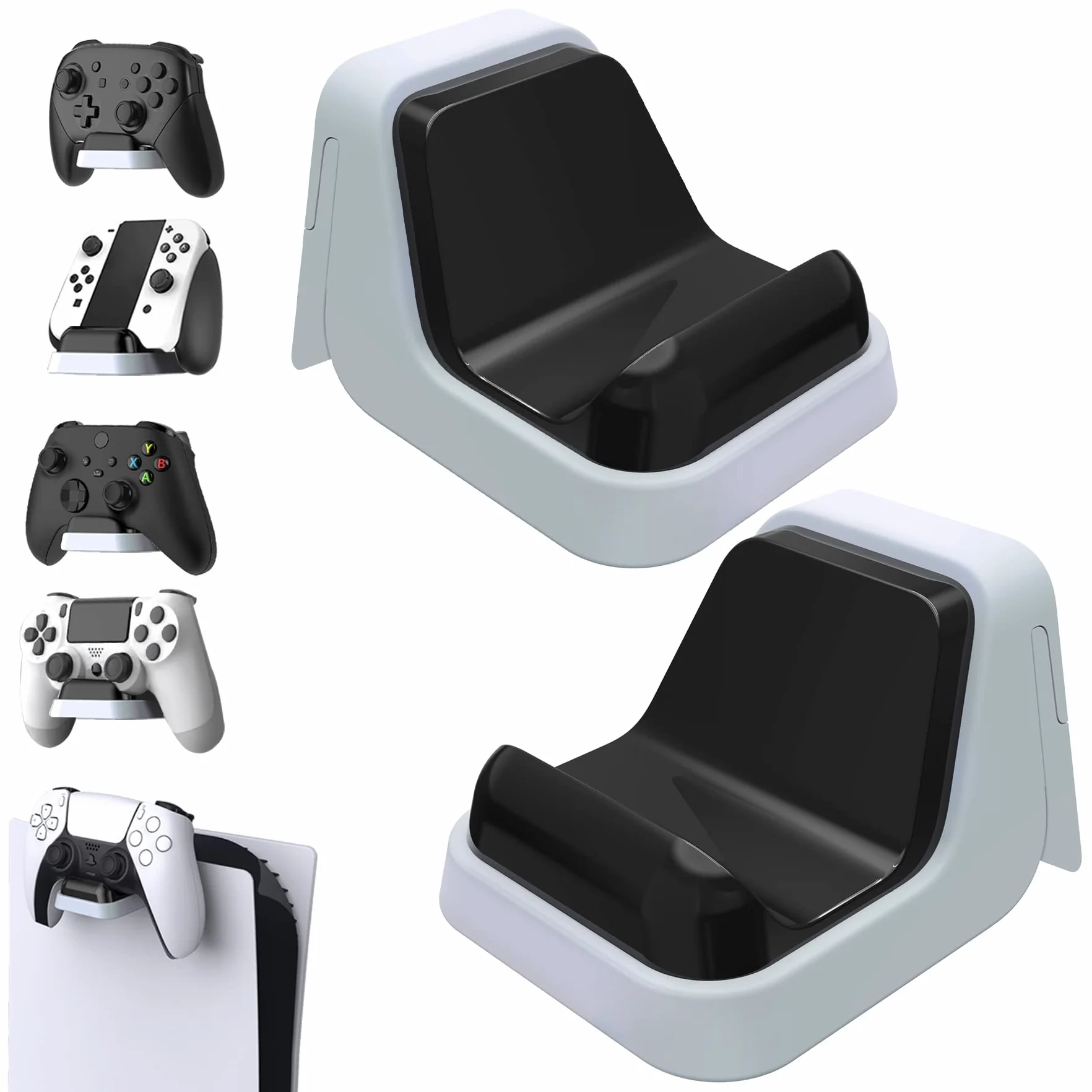 PlayVital Uchwyt Ścienny do PS5 Controller Stojak Xbox Series Wieszak na Słuchawki Stojak Switch Pro Biały