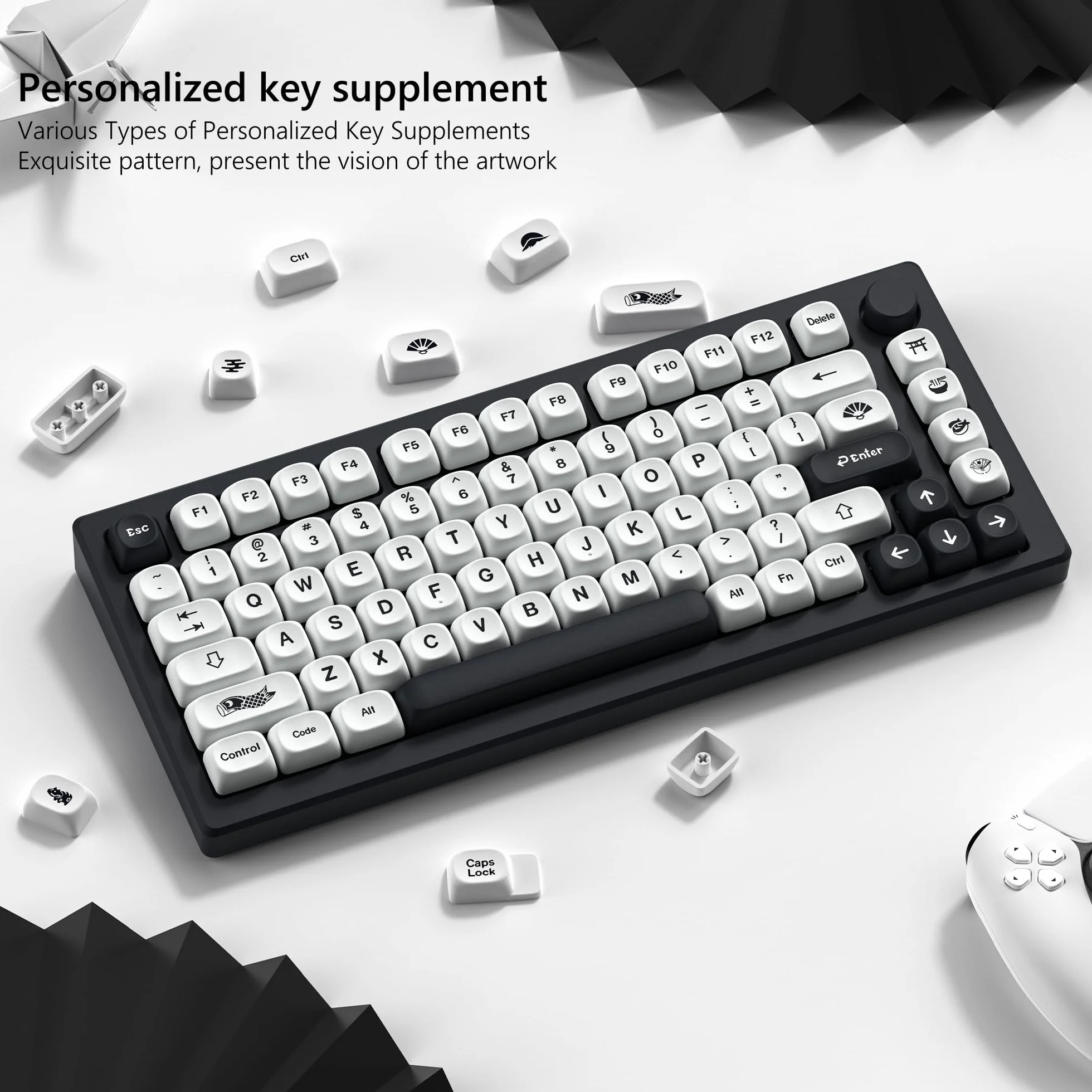 Womier Nasadki klawiszy PBT 75% MOA Sublimacja barwnikowa do klawiatury mechanicznej Cherry MX