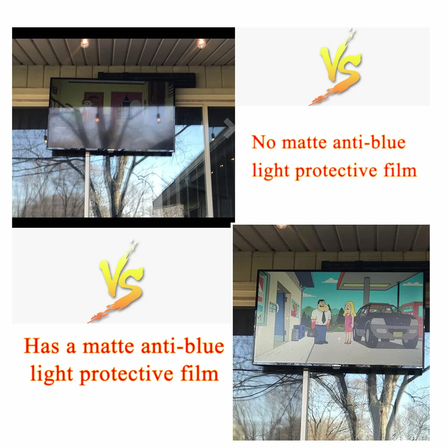 Ochrona ekranu telewizora przeciw niebieskiemu światłu 50-55 cali, matowa folia antyodblaskowa, łagodzi zmęczenie oczu do LCD, LED, OLED, QLED 4K HDTV, matowa 1221 x 689 mm