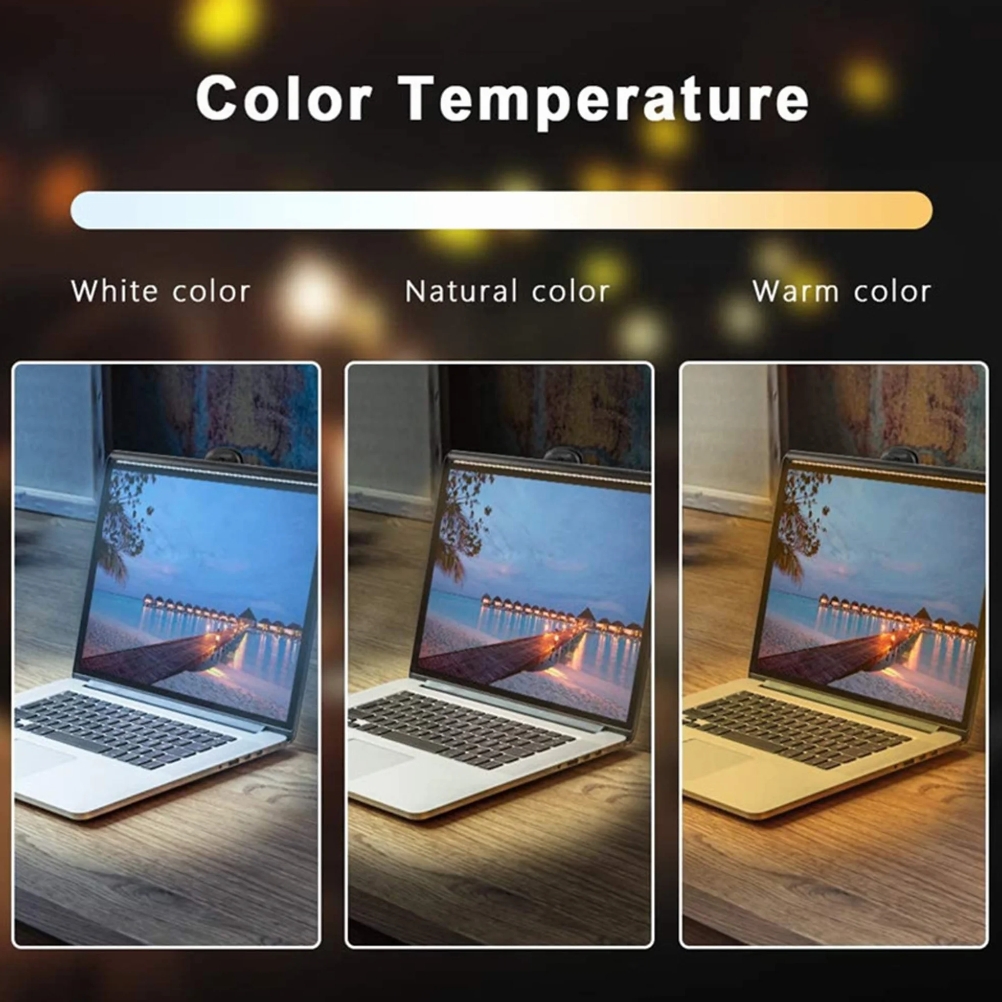 Arespark Lampa monitorująca LED USB 3 regulowane temperatury kolorów i jasność