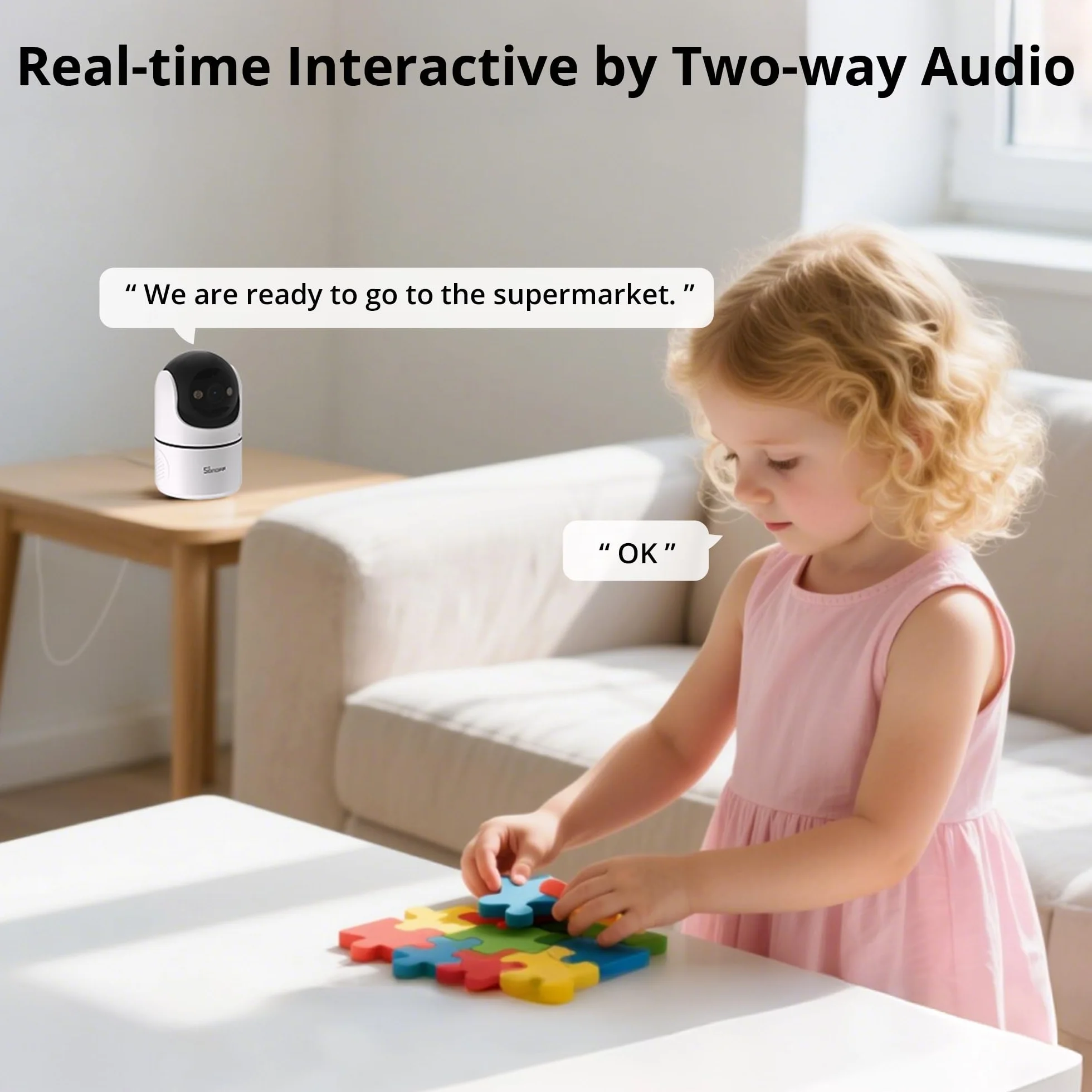 SONOFF Indoor Cam PT2 Kamera WiFi 1080P Obrot Pochylenie 360° Śledzenie Ruchu AI Dwukierunkowe Audio Tryb Nocny