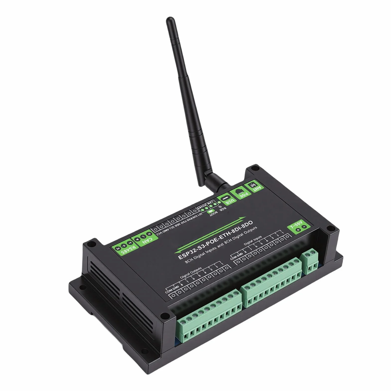 Przemysłowa Płyta Sterująca dla S3, 8-kanałowa Płytka z Wejściem Cyfrowym, moduł Sterujący WiFi 2,4 GHz z Izolowanymi Interfejsami CAN 485 i USB Typu C, Idealna do zastosowań Przemysłowych