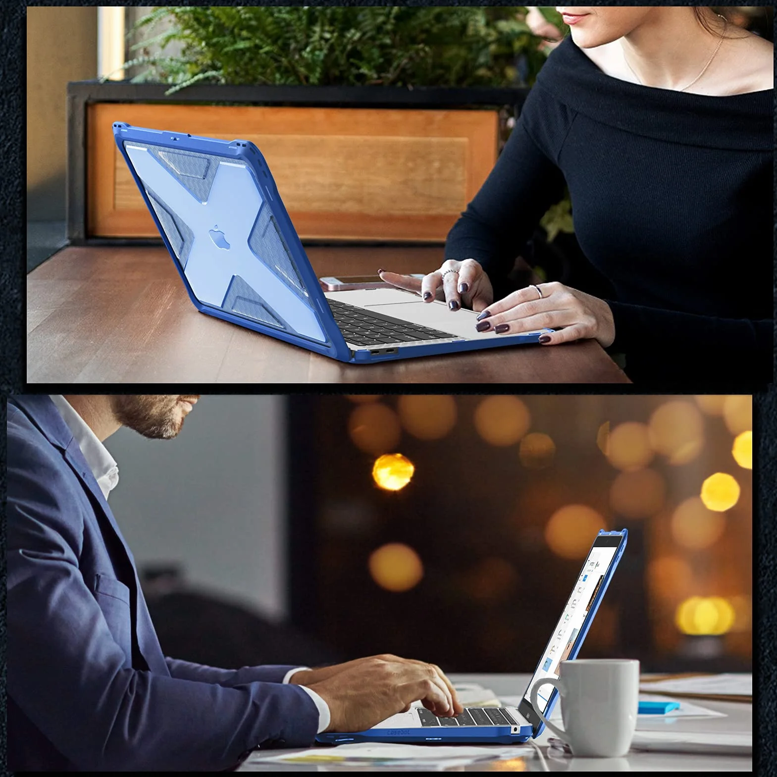 Fintie Etui ochronne z TPU do MacBook Air 13" 2018-2020 A2337 A2179 A1932, niebieskie