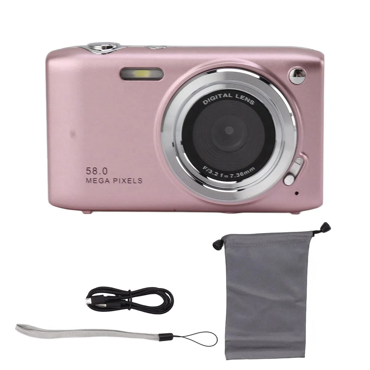 Mały Aparat Nastolatków, 2,88 Cala IPS Screen Automatyczna Ekspozycja 4K Aparat Cyfrowy 16x Zoom do Vloggowania (PINK)