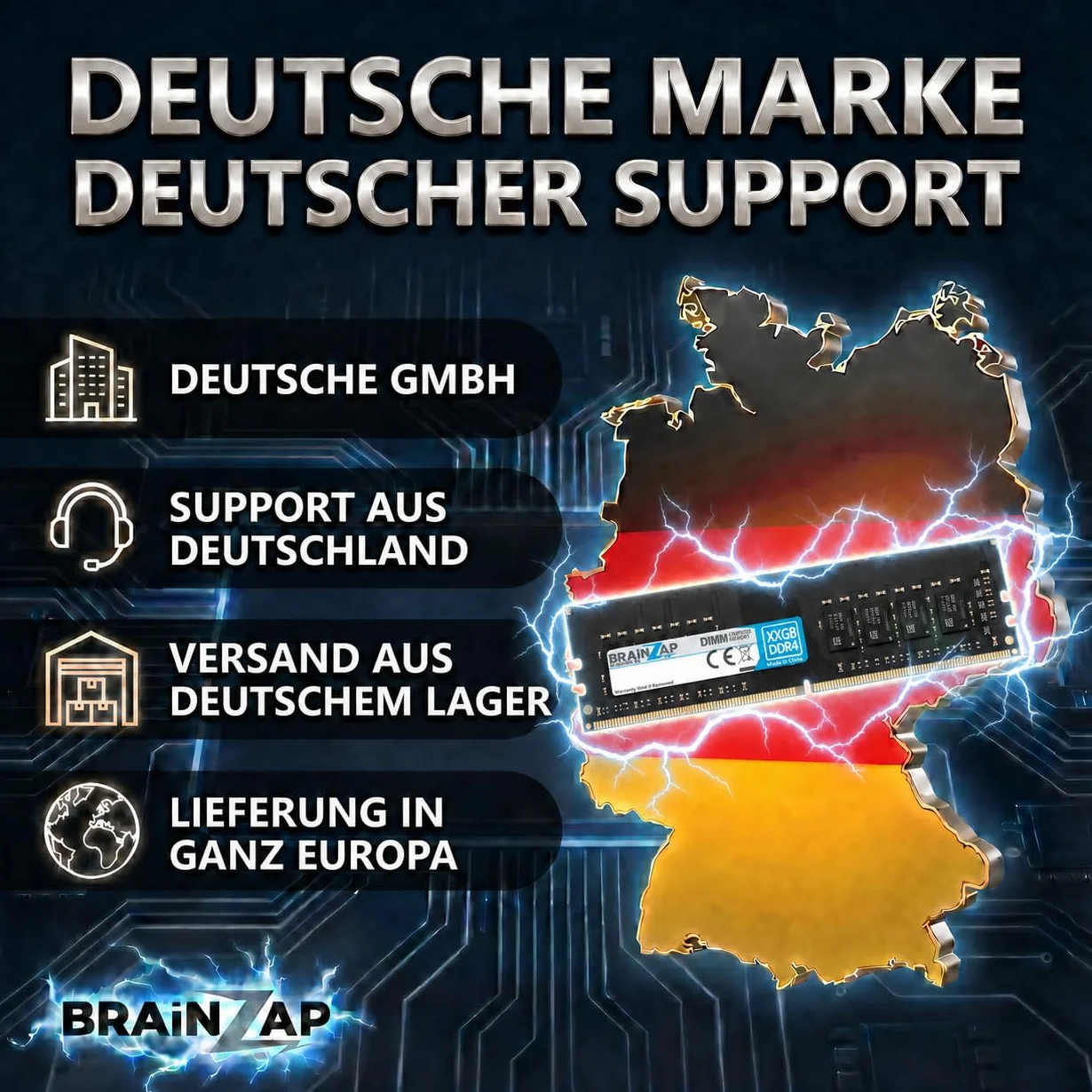 BRAINZAP 16 GB DDR4 RAM DIMM PC4-2133P-UAB-10 2Rx8 2133 MHz 1,2 V CL15 komputer stacjonarny pamięć bez buforowania