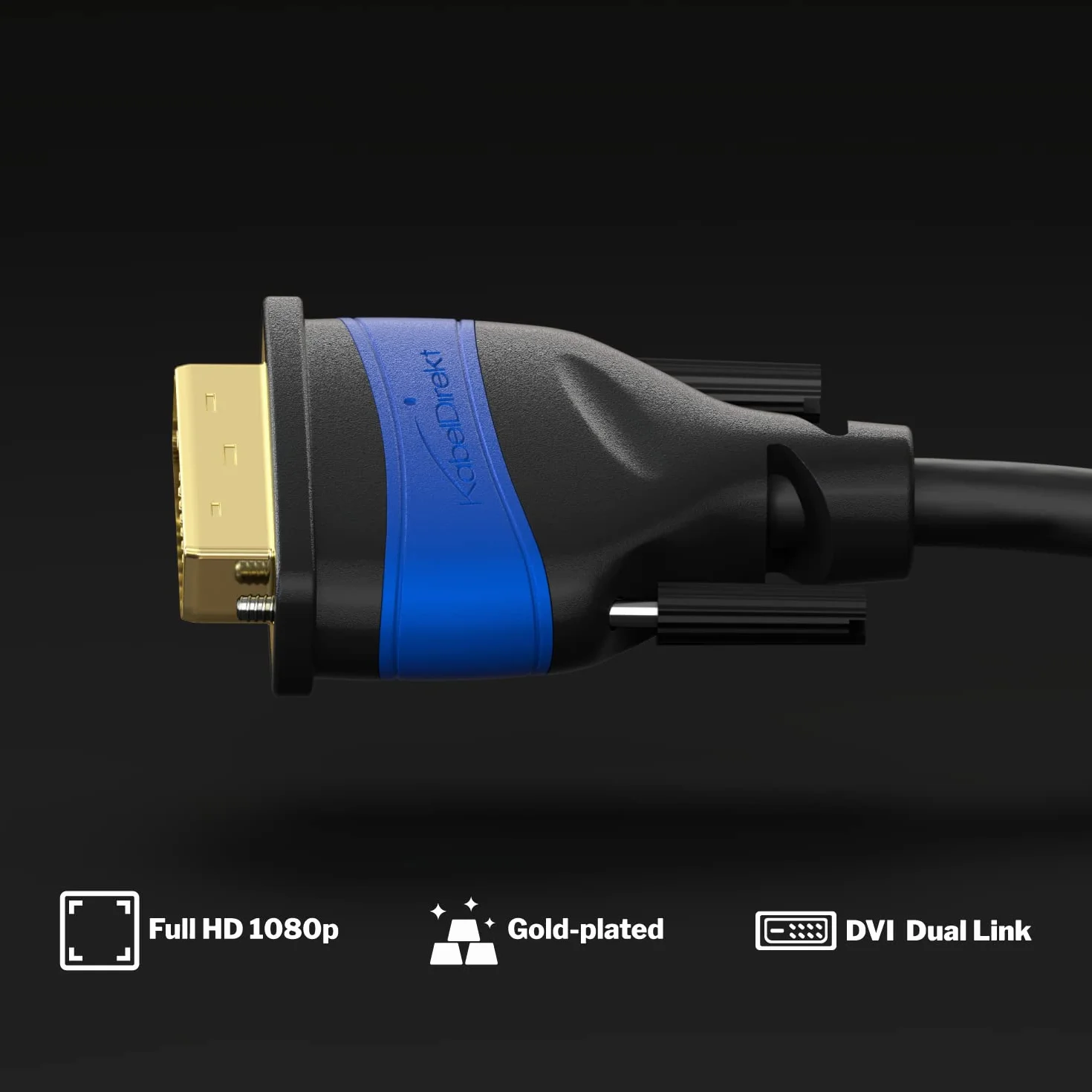 KabelDirekt – Przewód DUAL LINK DVI 7,5m (DVI-D 24+1, 1080p Full HD 3D) – TOP Series