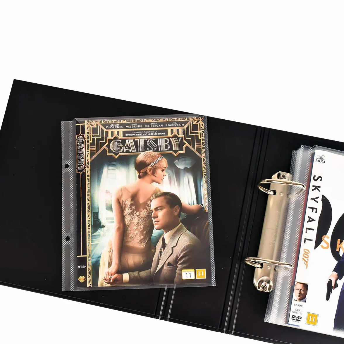 Rękawy DVD z otworami na segregatory plastikowe do przechowywania dysków 100 szt.