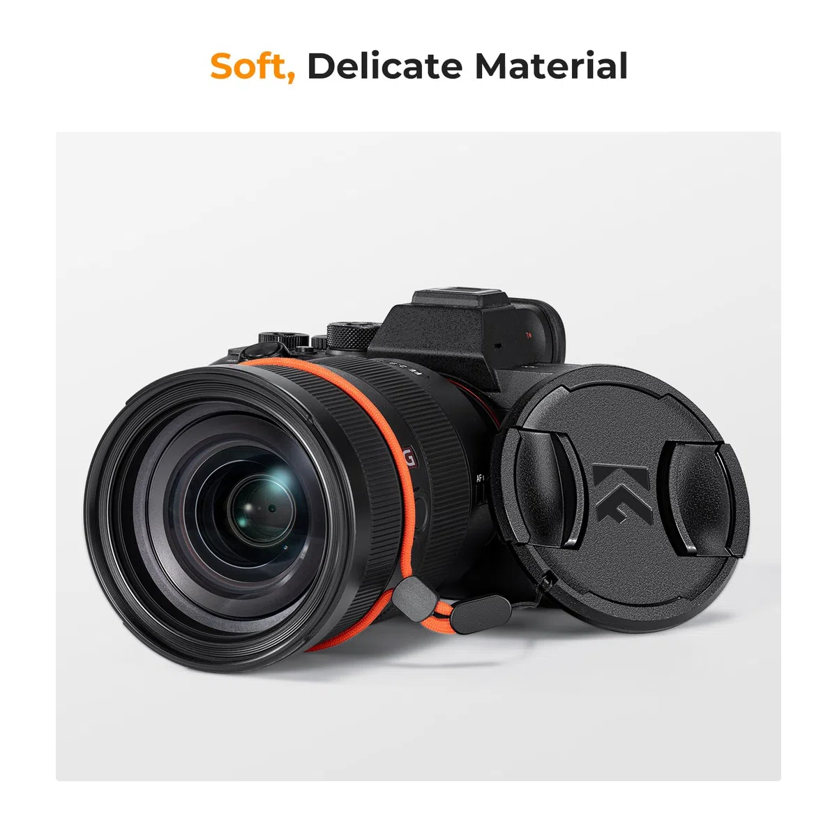 Zestaw 3 uniwersalnych dekielków na obiektyw K&F Concept 52 mm do aparatów Canon Nikon Fujifilm Olympus Panasonic, 3 paski mocujące dekielki, 3 ściereczki czyszczące z mikrofibry (9 w 1)