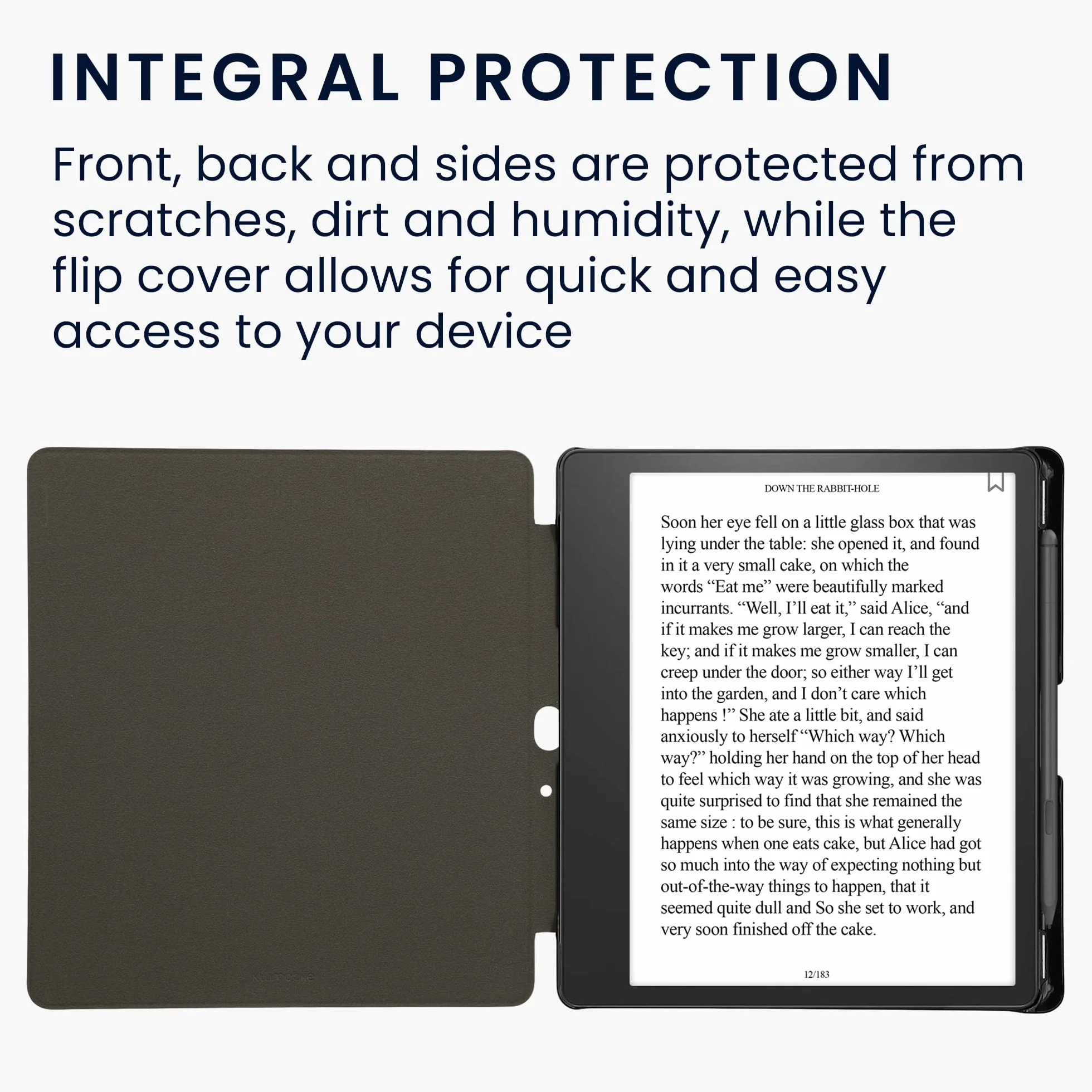 kwmobile Etui ochronne do Amazon Kindle Scribe (2022/2024) – futerał z ekoskóry, automatyczne usypianie, szary dmuchawiec Love