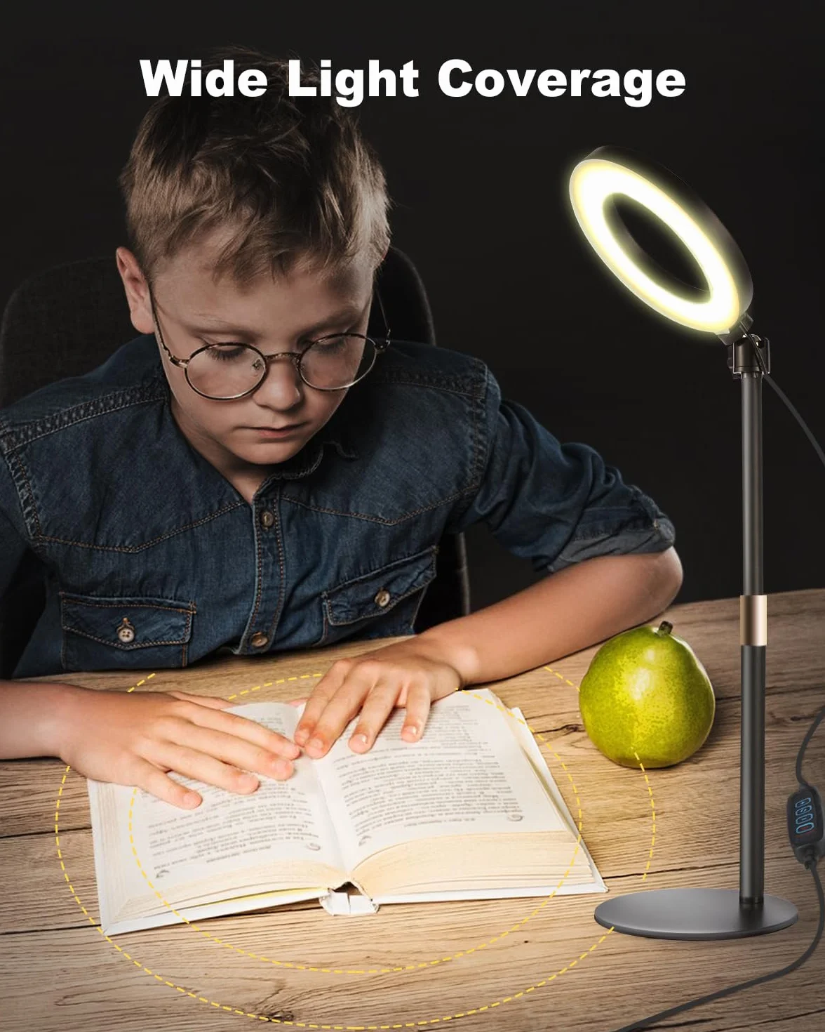 Railee Światło Pierścieniowe z Statywem i Klipsem 6'' Lampa Pierścieniowa ze Uchwyt na Telefon Oświetlenie Wideokonferencji do Laptopa Komputera Monitora Selfie Vlog Makijażu Strumieniowania na Żywo