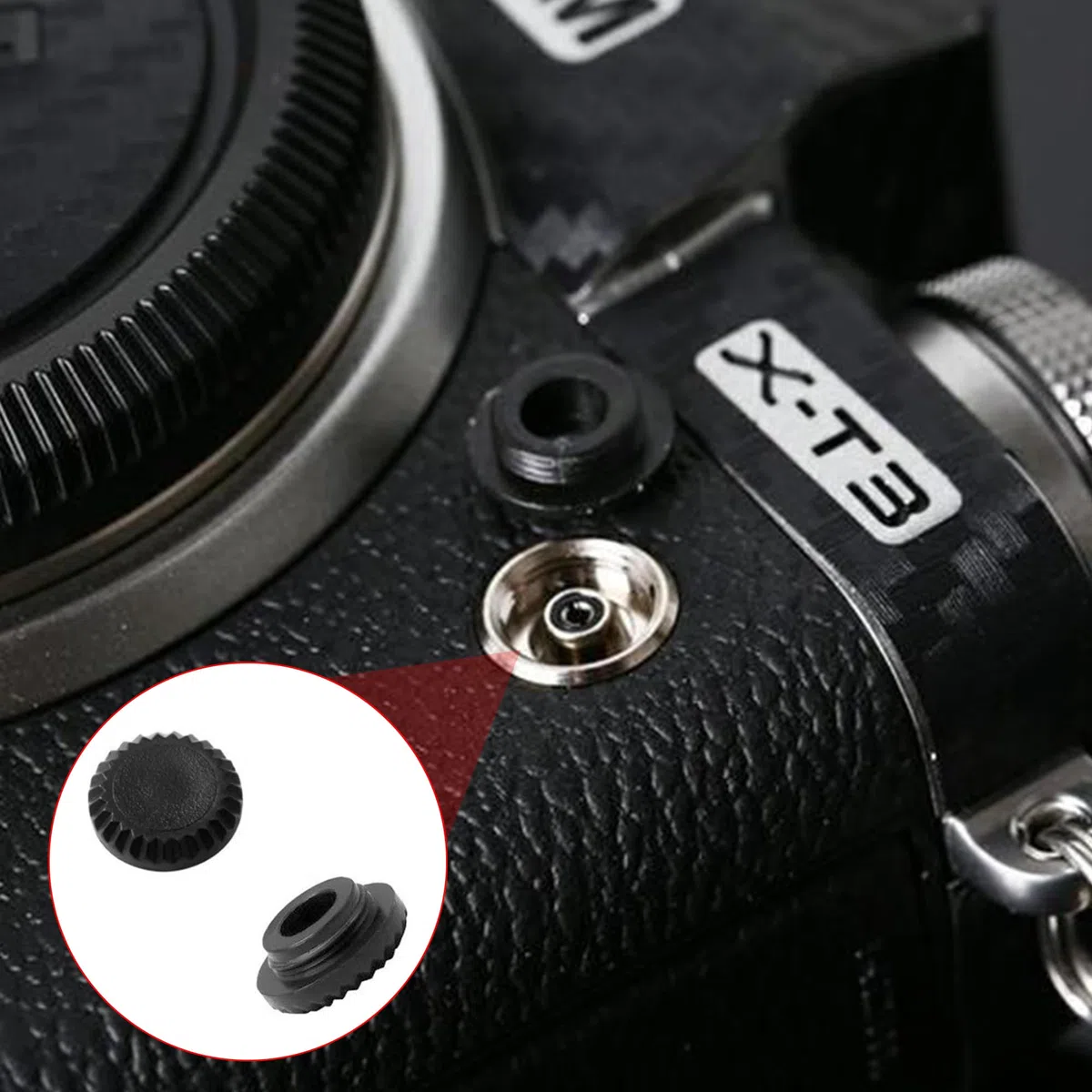 CHENNAN 2 sztuki osłona synchronizacji lampy błyskowej do Fujifilm | Błyskawiczne nasadki do lustrzanek cyfrowych; osłona złącza Flash PC Sync; do Fujifilm X-T1, X-T2, X-T3, X-T4