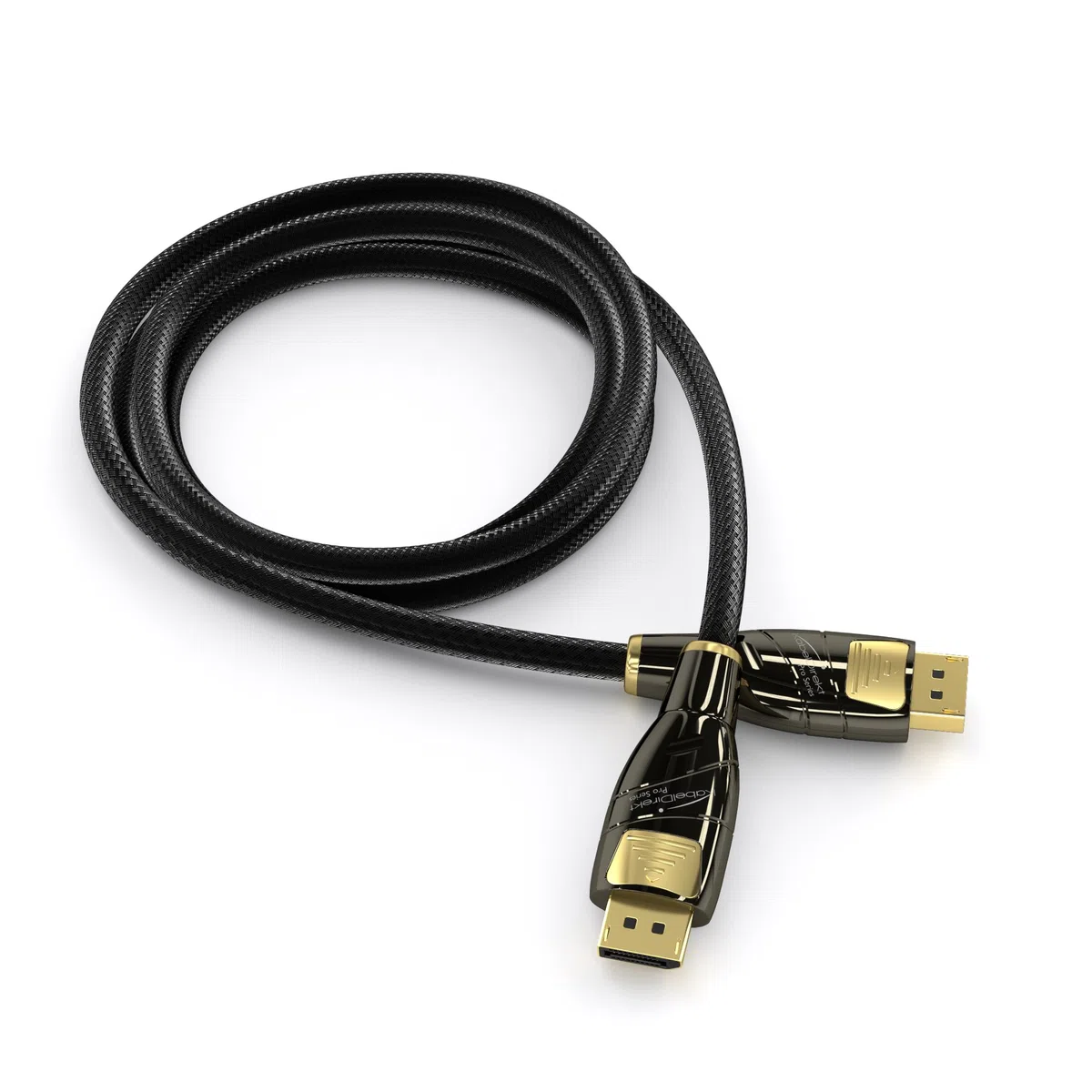 KabelDirekt Kabel DisplayPort – 2 m (4K 60 Hz, wersja 1.2, wtyczka z blokadą, nylonową osłoną) – seria PRO