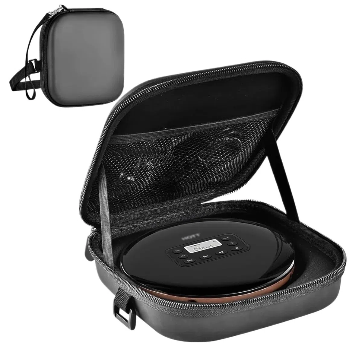 Torba do przechowywania płyt CD, Przenośny futerał na odtwarzacz CD z paskiem, przeznaczony do noszenia w podróży Deluxe