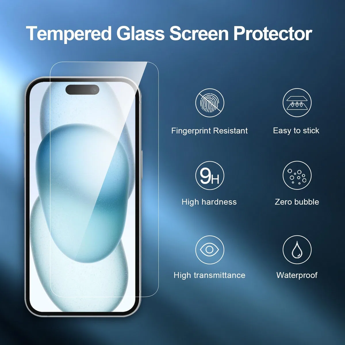 NEW'C 3 Sztuki, Ochraniacz Ekranu do iPhone 16,15 (6,1 cala), Folia ochronna ze szkła hartowanego bez pęcherzyków powietrza, odporność na zarysowania - Zawiera narzędzie ułatwiające montaż