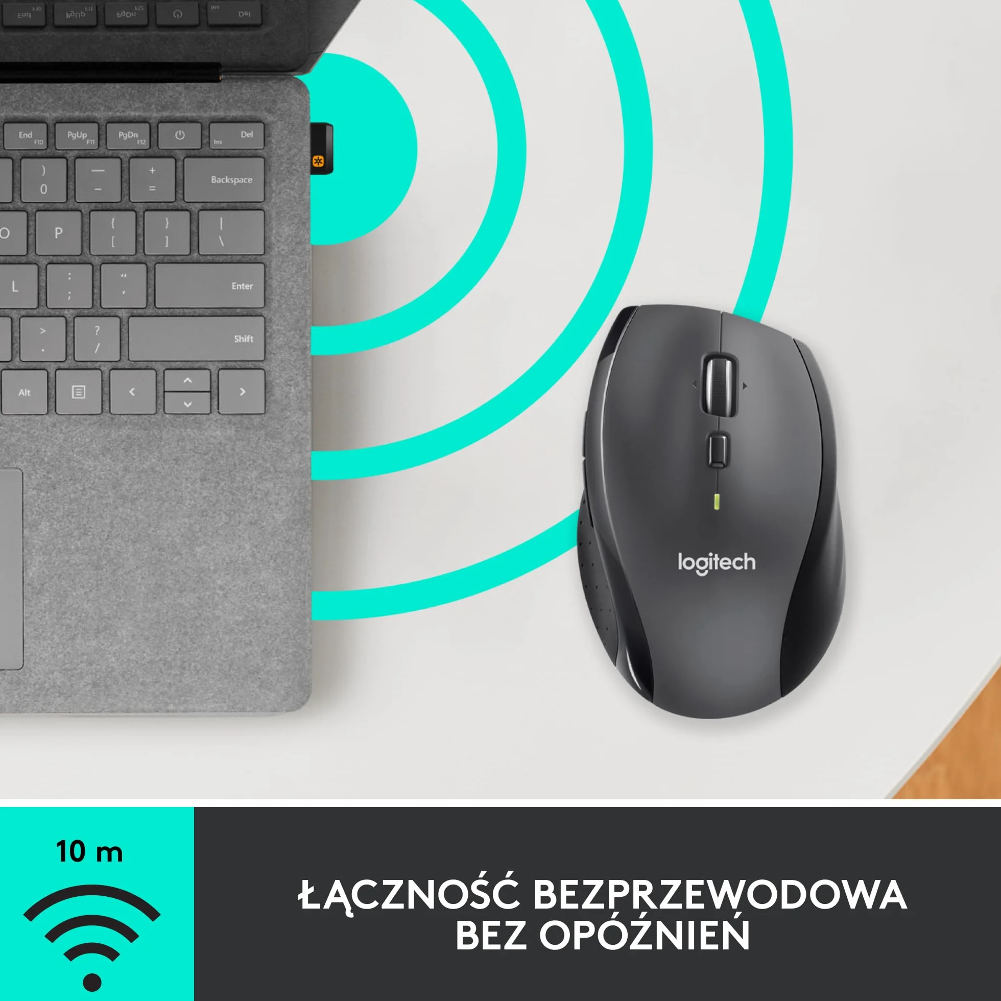 Logitech M705 Marathon Mysz bezprzewodowa 2,4 GHz 1000 DPI 5 przycisków Grafitowy