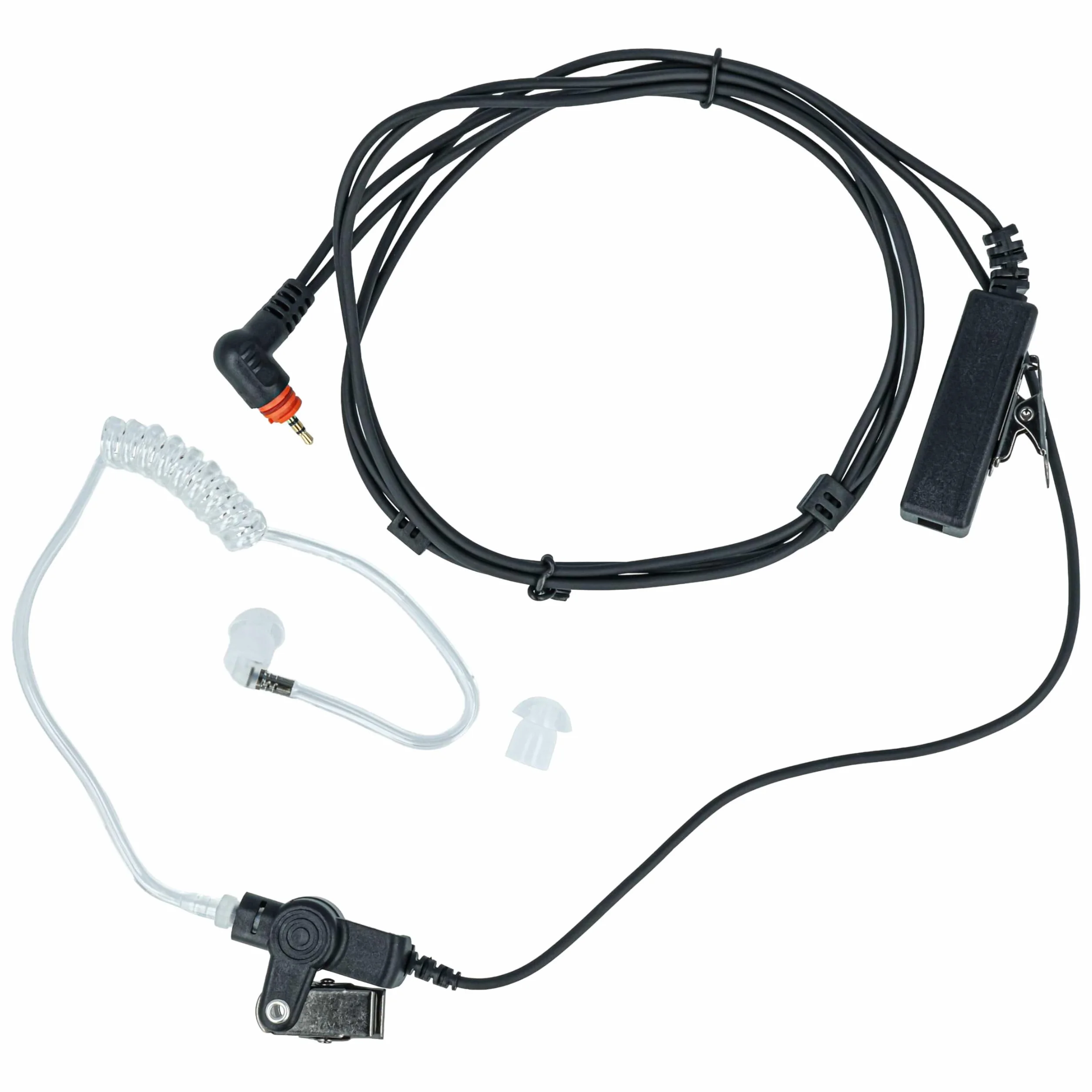 vhbw Zestaw słuchawkowy kompatybilny z Motorola SL7550, SL1K, SL4010, SL1600, SL4000, SL7500, SL1M krótkofalówka - przezroczysty, czarny