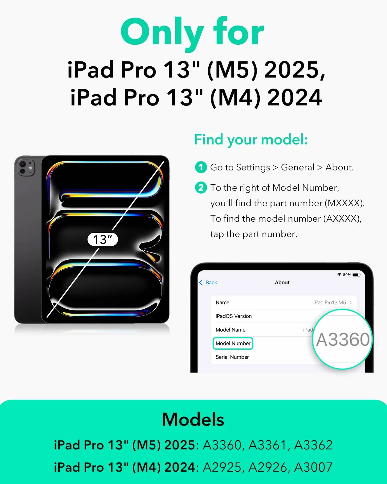 ESR 2 sztuki folia ochronna dla iPad Pro 13 cali M5/M4 (2025/2024), ochrona wyświetlacza z ultrapasującą podstawą, twardość 9H, odporna na zarysowania, HD klarowność, bez kurzu i pęcherzyków, wsparcie