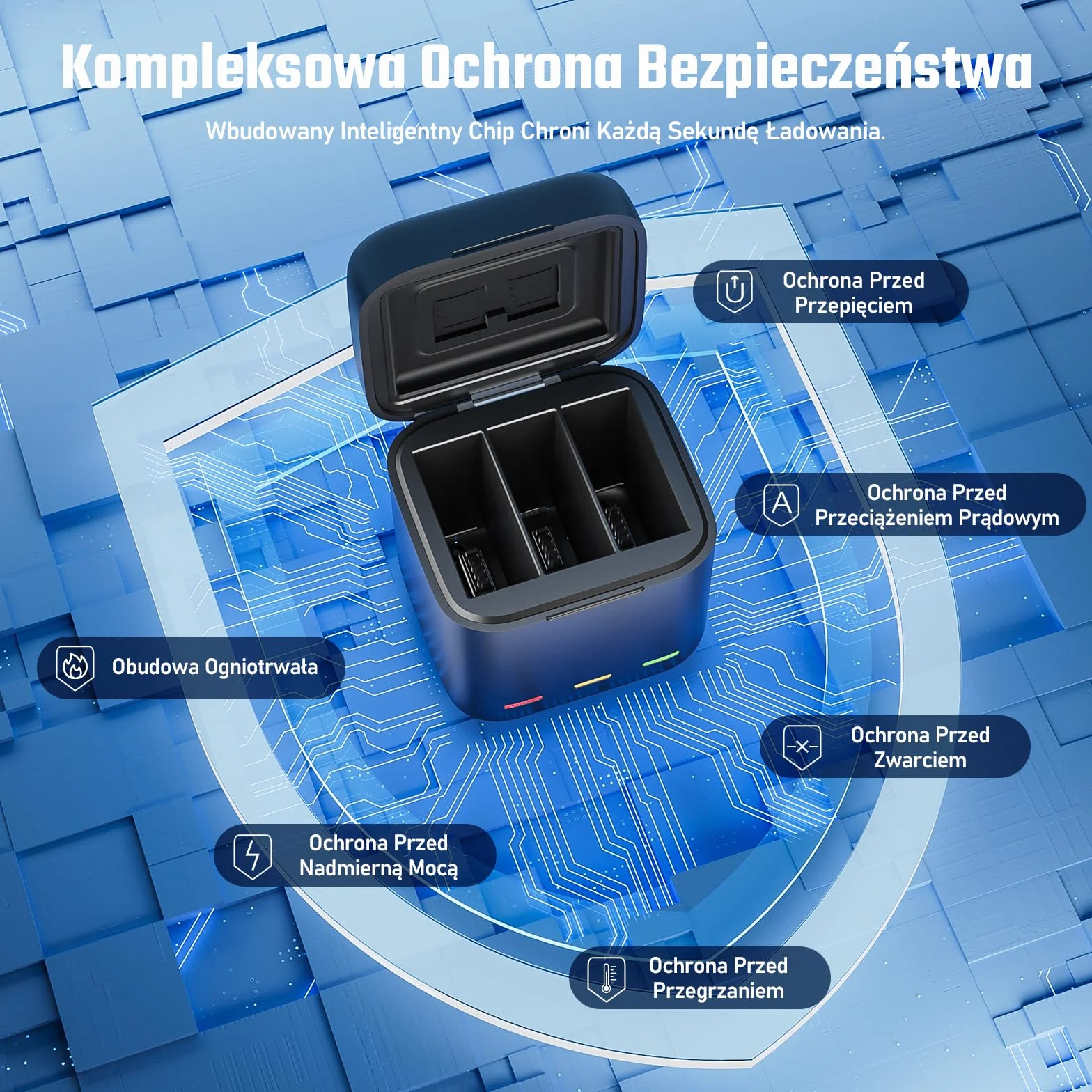 Jeebel Szybka ładowarka 3 gniazda USB-C do GoPro Hero 13 Black