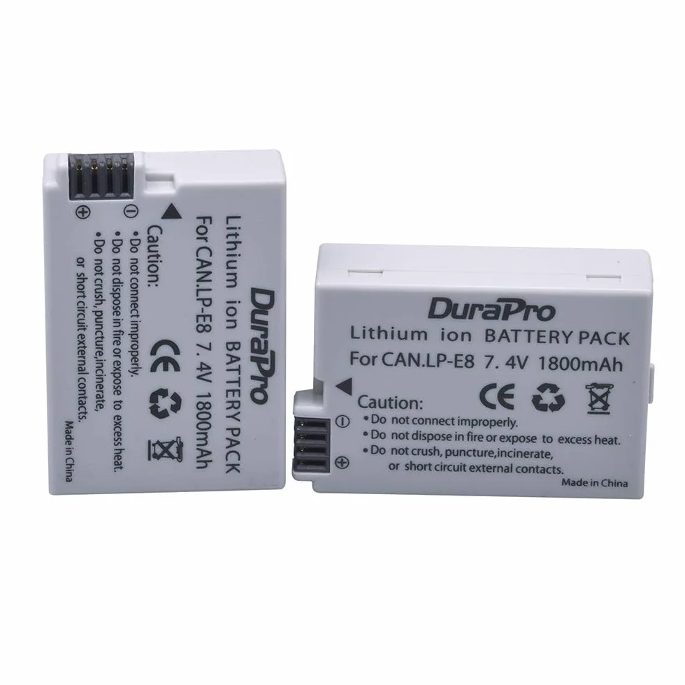 DuraPro Akumulator LP-E8 i Ładowarka Dual LED USB do Canon EOS 550D 600D 650D 700D Rebel T2i T3i T4i T5i