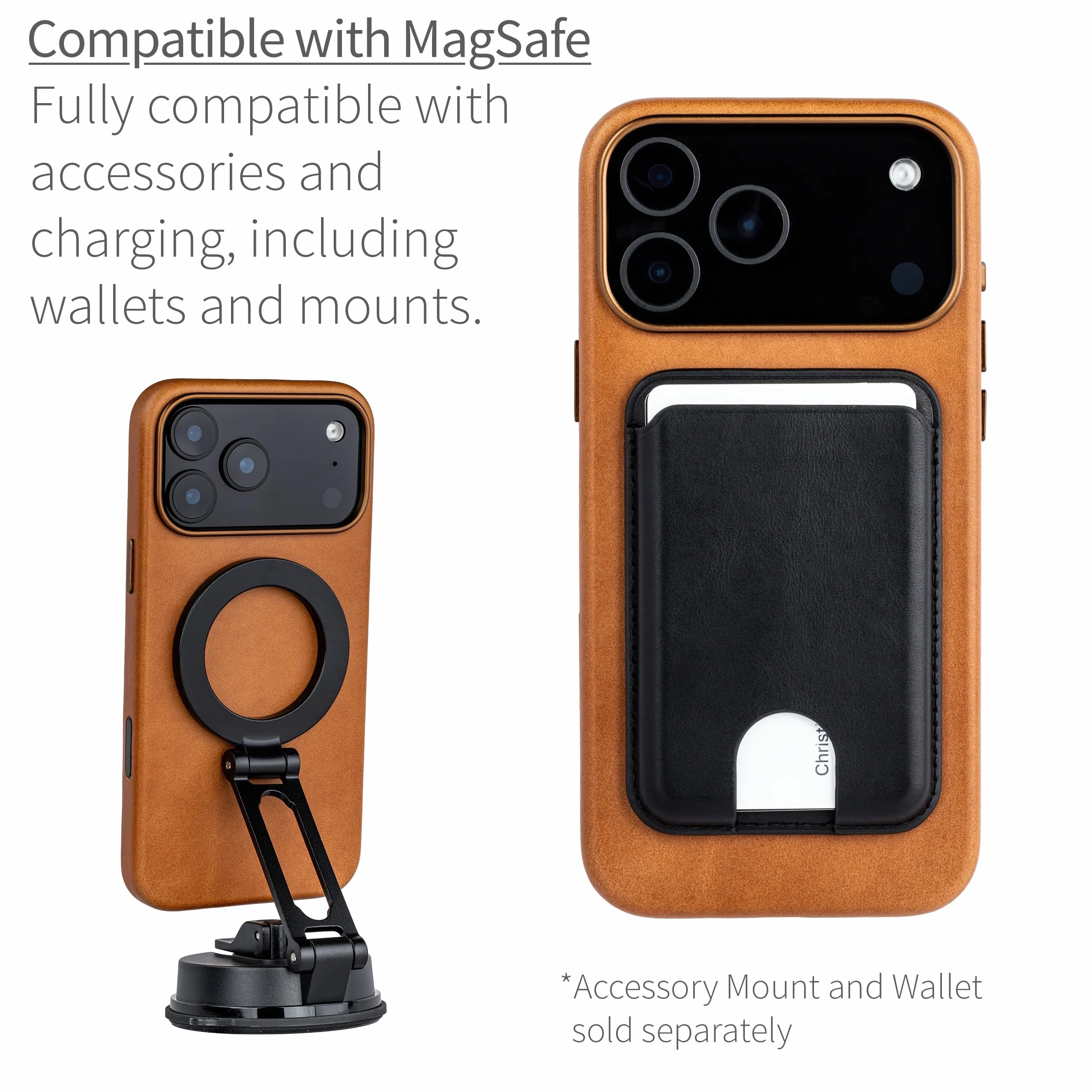 Dockem Etui z Prawdziwej Skóry do iPhone 17 Pro Max Kompatybilne z MagSafe, z Pojemnościowym Przyciskiem Sterowania Aparatem (MSGL, Jasnobrazowy)