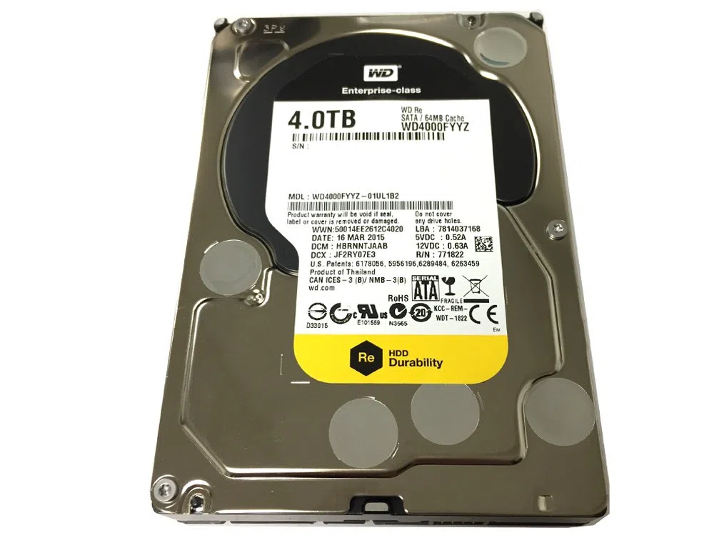 Western Digital RE WD4000FYYZ 4 TB 7200 RPM 64 MB Cache SATA 6,0 Gb/s 3,5 cala Enterprise wewnętrzny dysk twardy - OEM z 3 letnią gwarancją