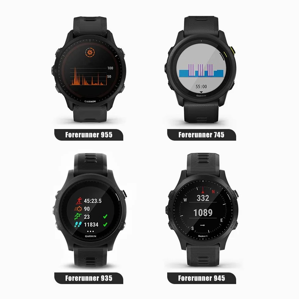 Pasek do zegarka kompatybilny z Garmin Forerunner 955 / Forerunner 945/935, 22 mm, silikonowy pasek zapasowy do Fenix 7 / Fenix 6 / Fenix 5 / Epix 2 / Approach S62