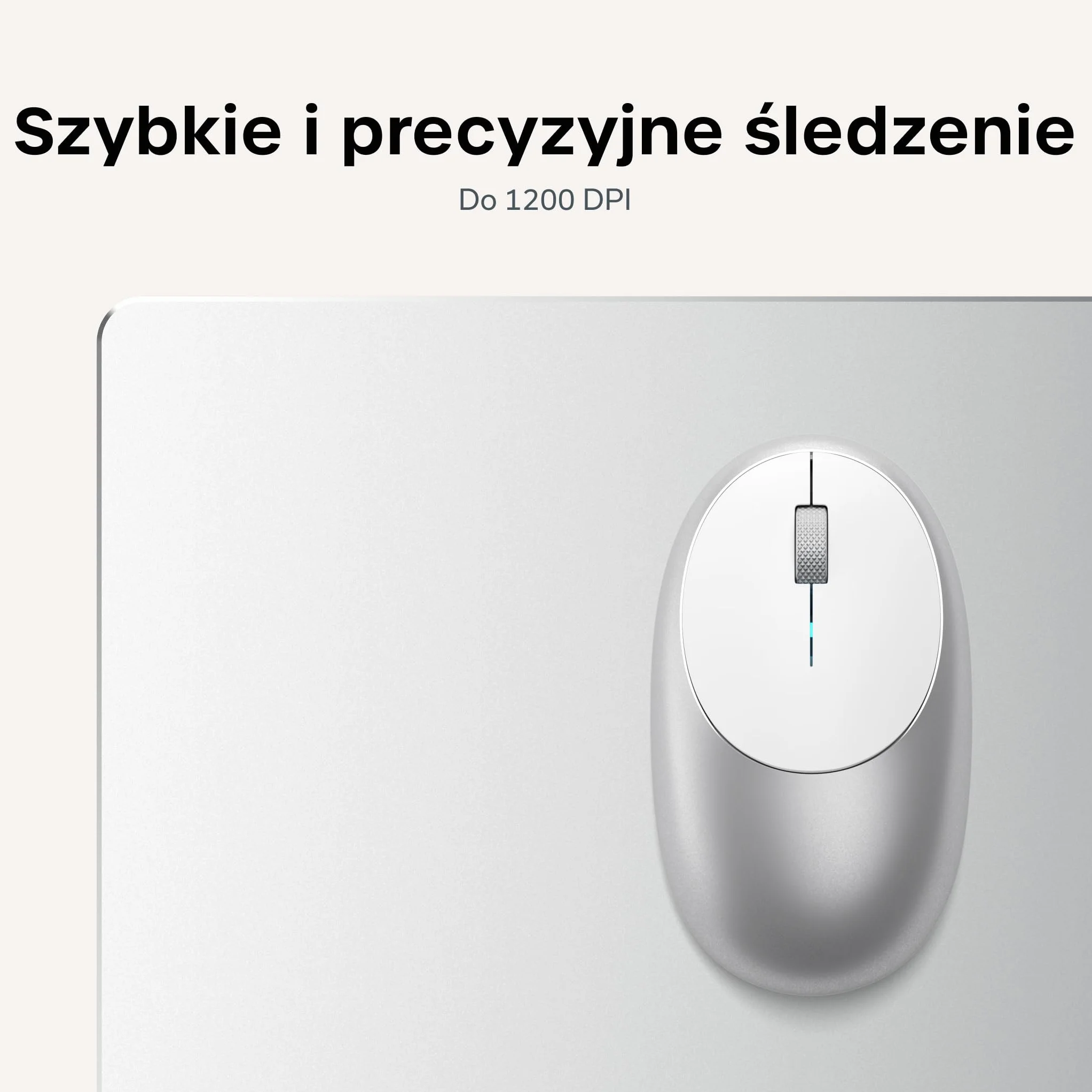 SATECHI Mysz bezprzewodowa M1 aluminium USB-C 1200 DPI Bluetooth srebrna
