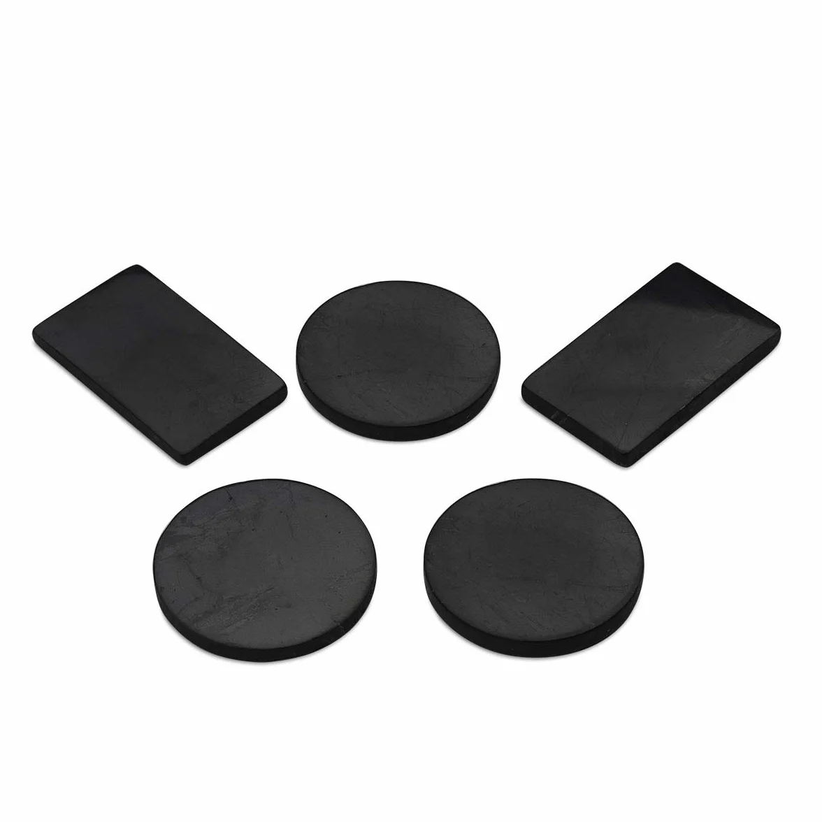 Heka Naturals Shungite Płyty do telefonów komórkowych, naklejki antypromieniowe wykonane z shungitu do użytku na telefonie komórkowym i innych urządzeniach elektronicznych (Circle)